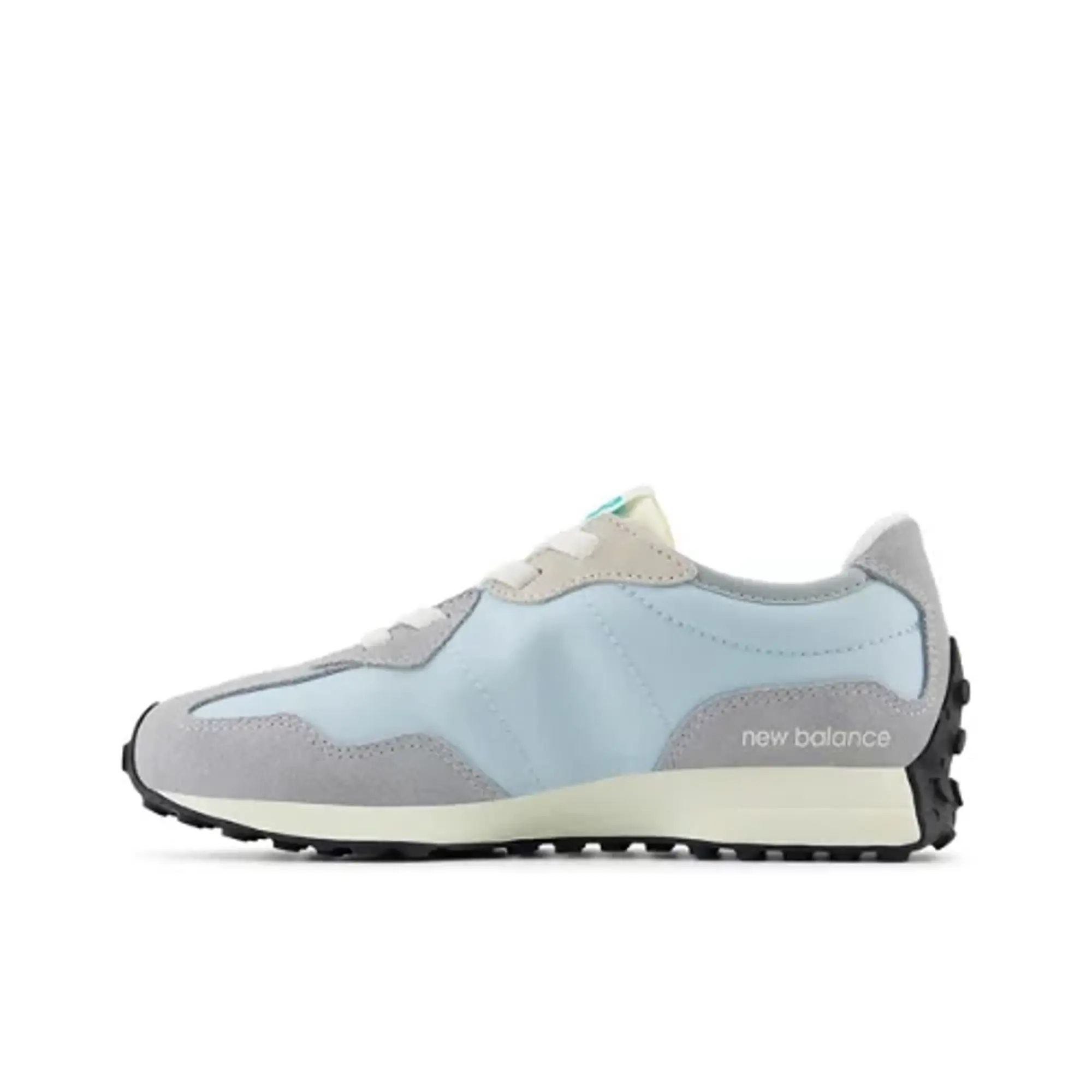 New Balance Kids' 327 in Grey/Green Synthetic