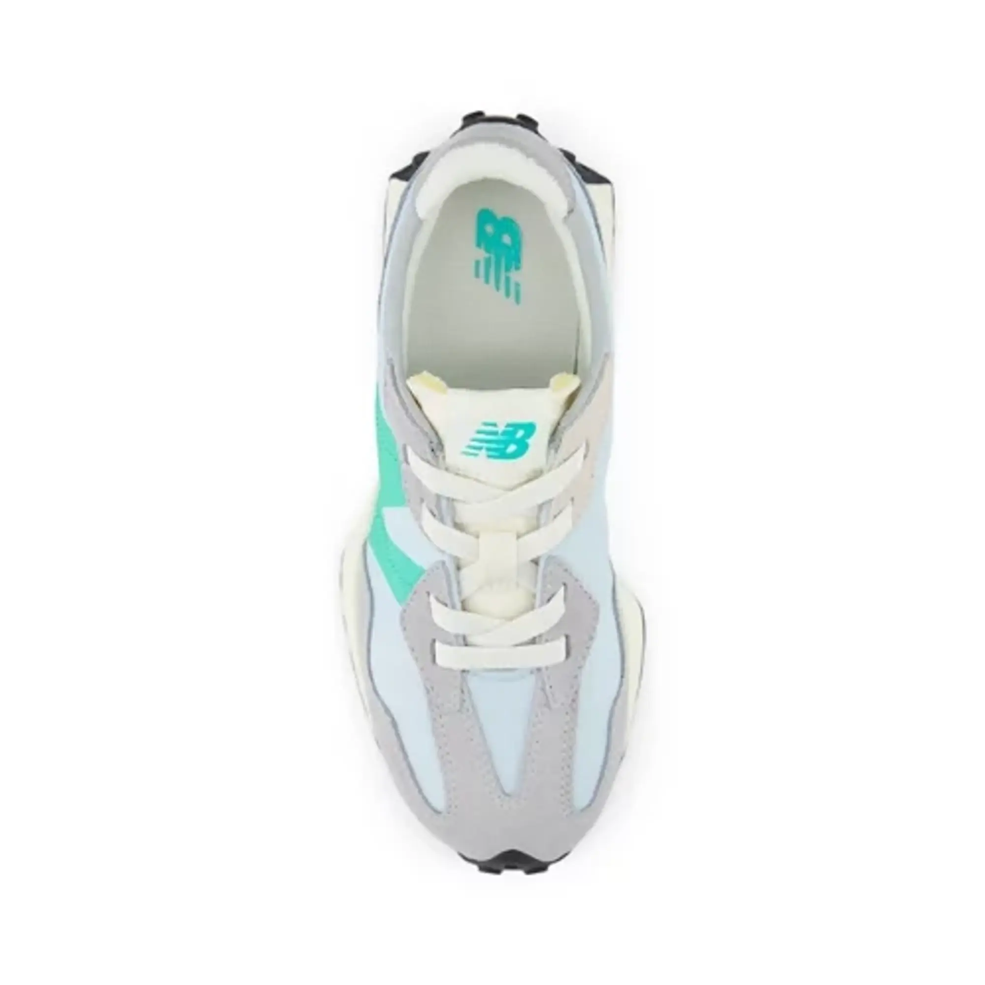 New Balance Kids' 327 in Grey/Green Synthetic