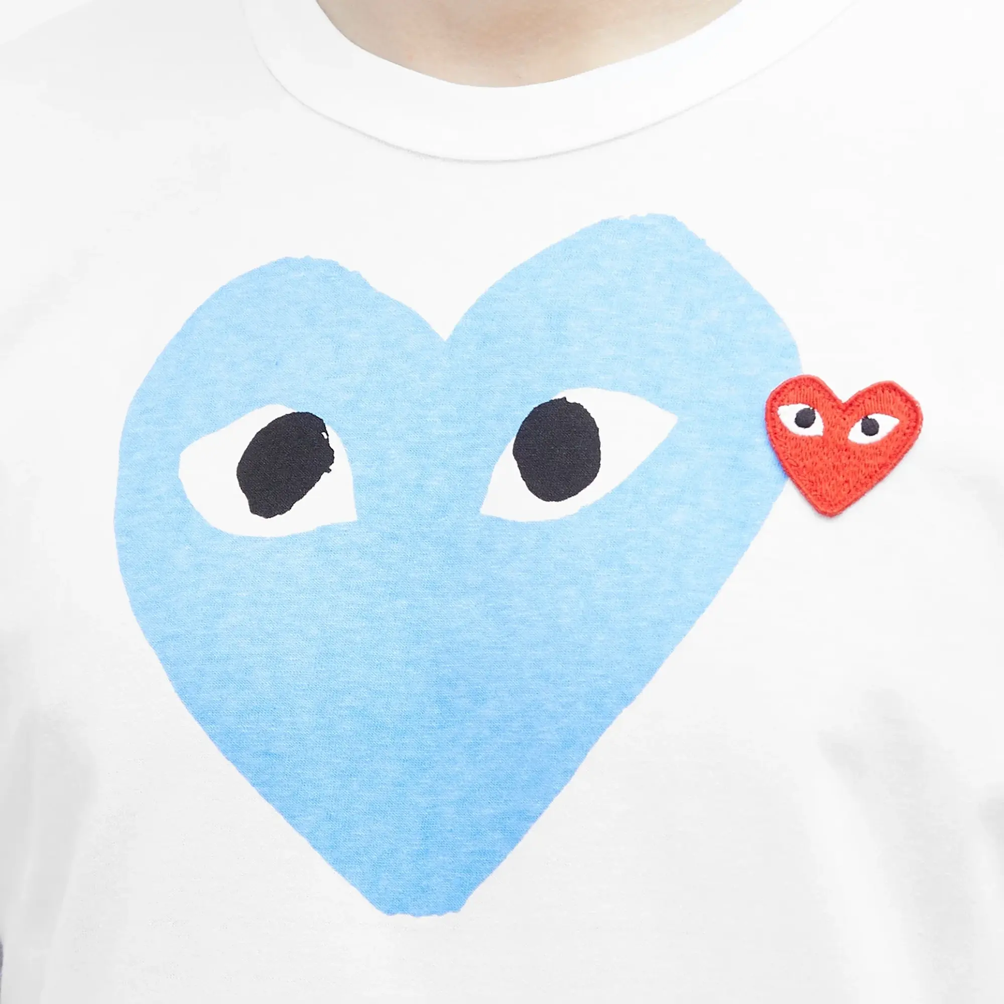 Comme des Garçons Play Men's Colour Heart T-Shirt White/Red/Blue