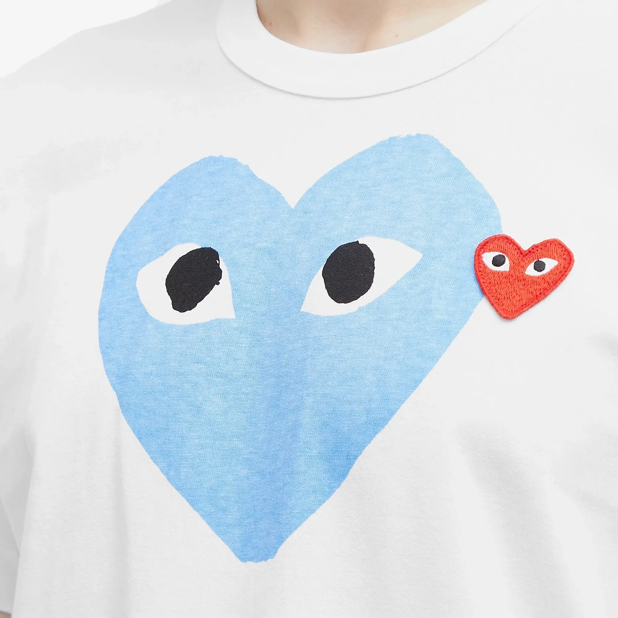 Comme des Garçons Play Men's Colour Heart T-Shirt White/Red/Blue