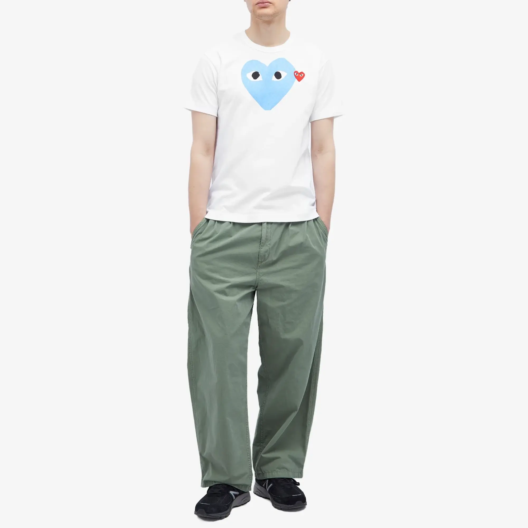 Comme des Garçons Play Men's Colour Heart T-Shirt White/Red/Blue
