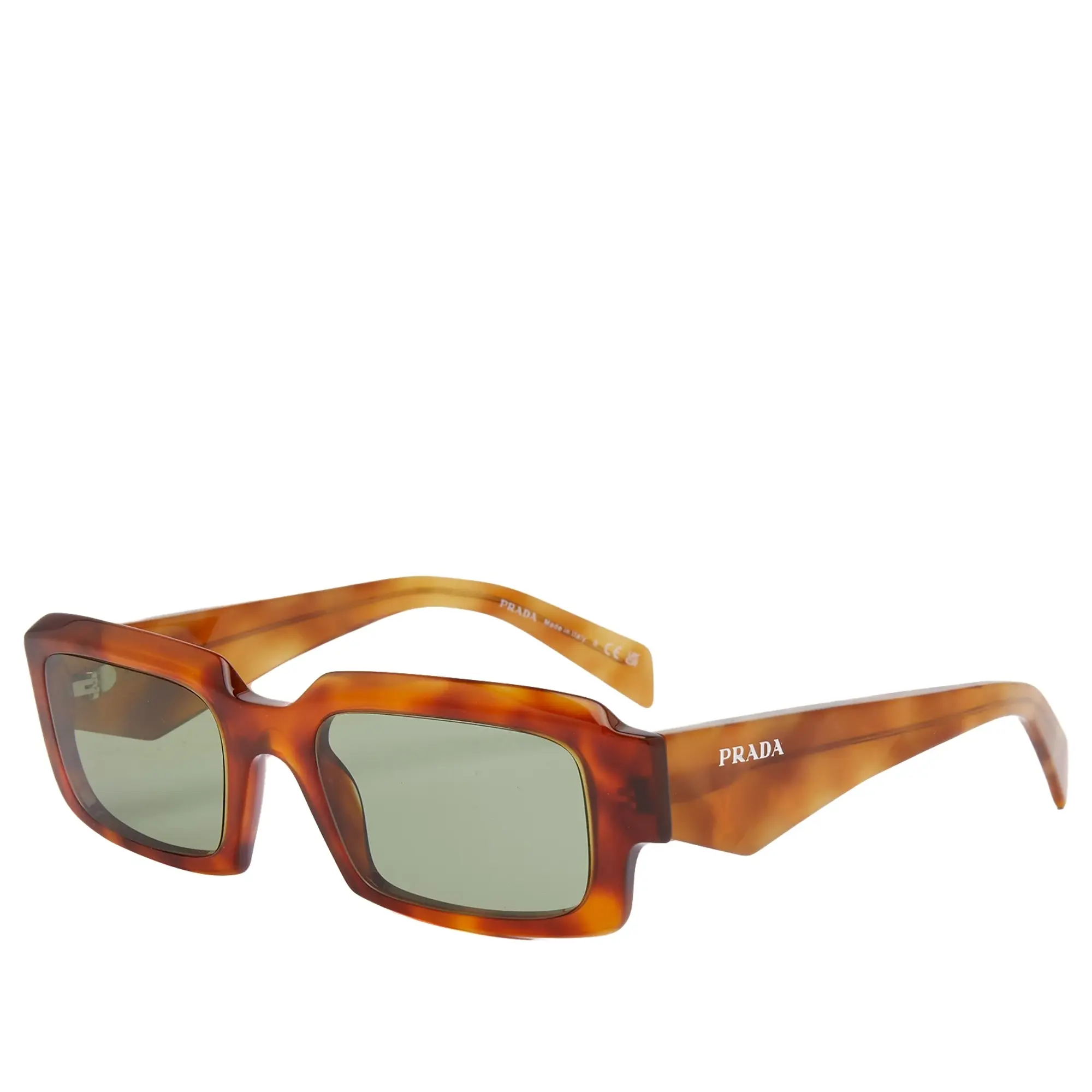 Prada Eyewear Men's 27ZS Sunglasses Cognac Tortoise/Green