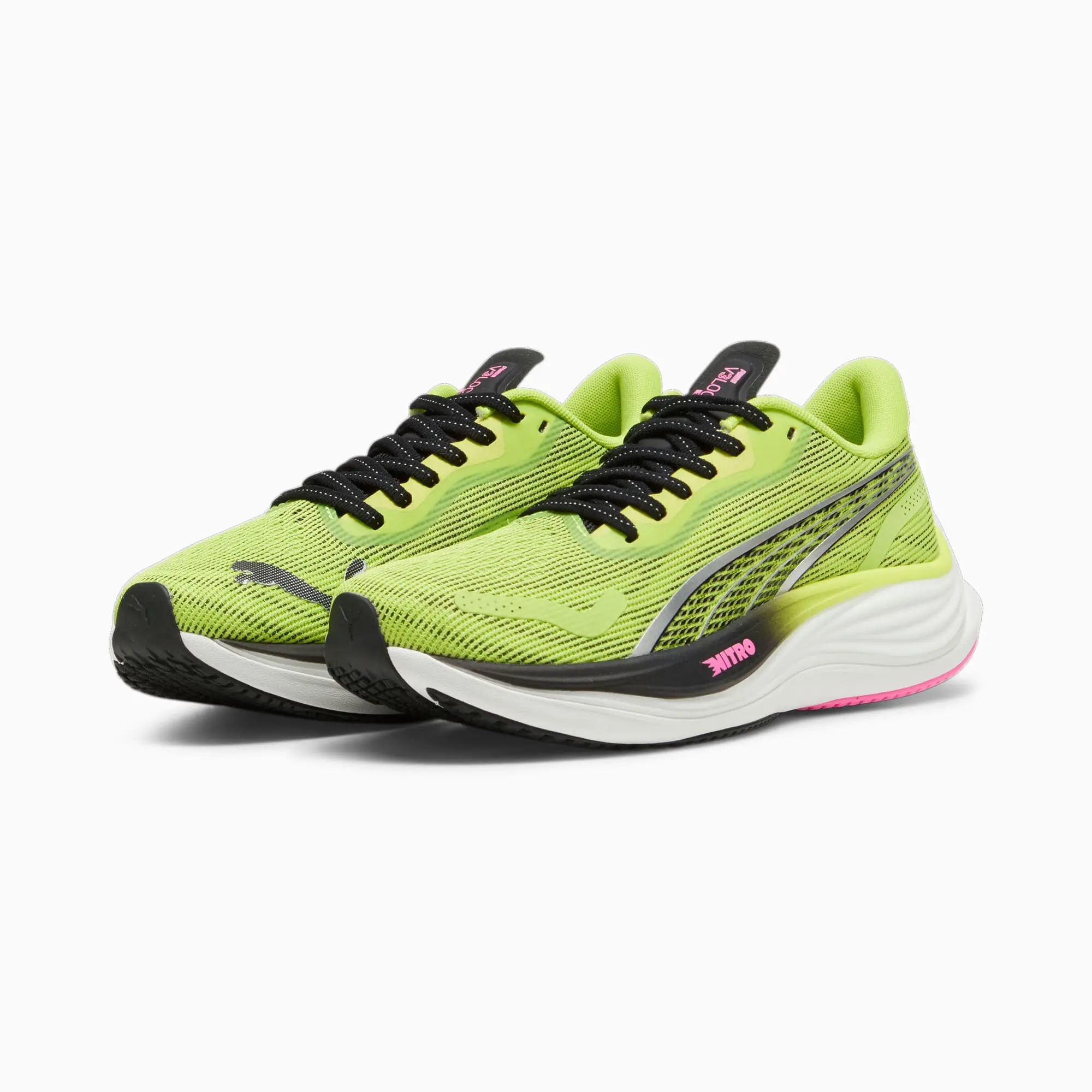 PUMA Velocity Nitroâ¢ 3 Women's Running Shoes, Lime Pow/Black/Poison Pink