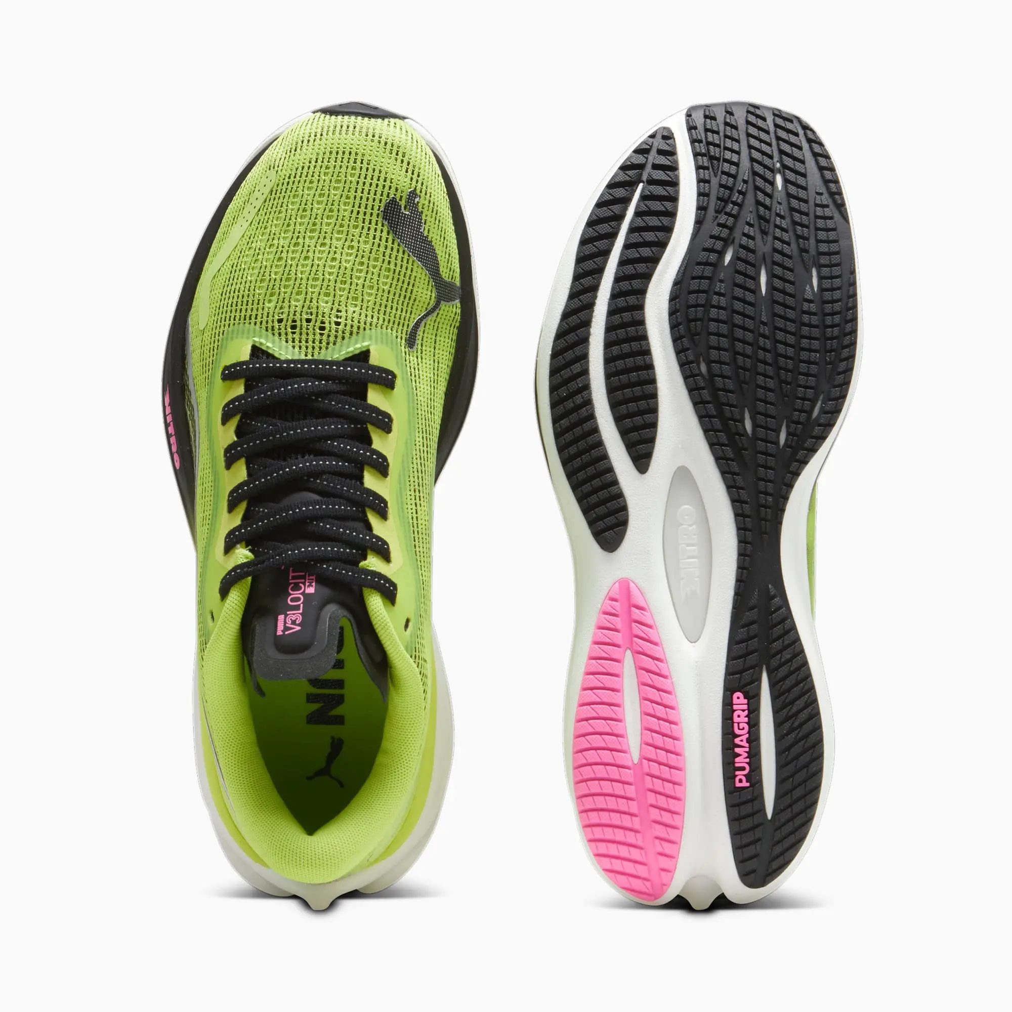 PUMA Velocity Nitroâ¢ 3 Women's Running Shoes, Lime Pow/Black/Poison Pink