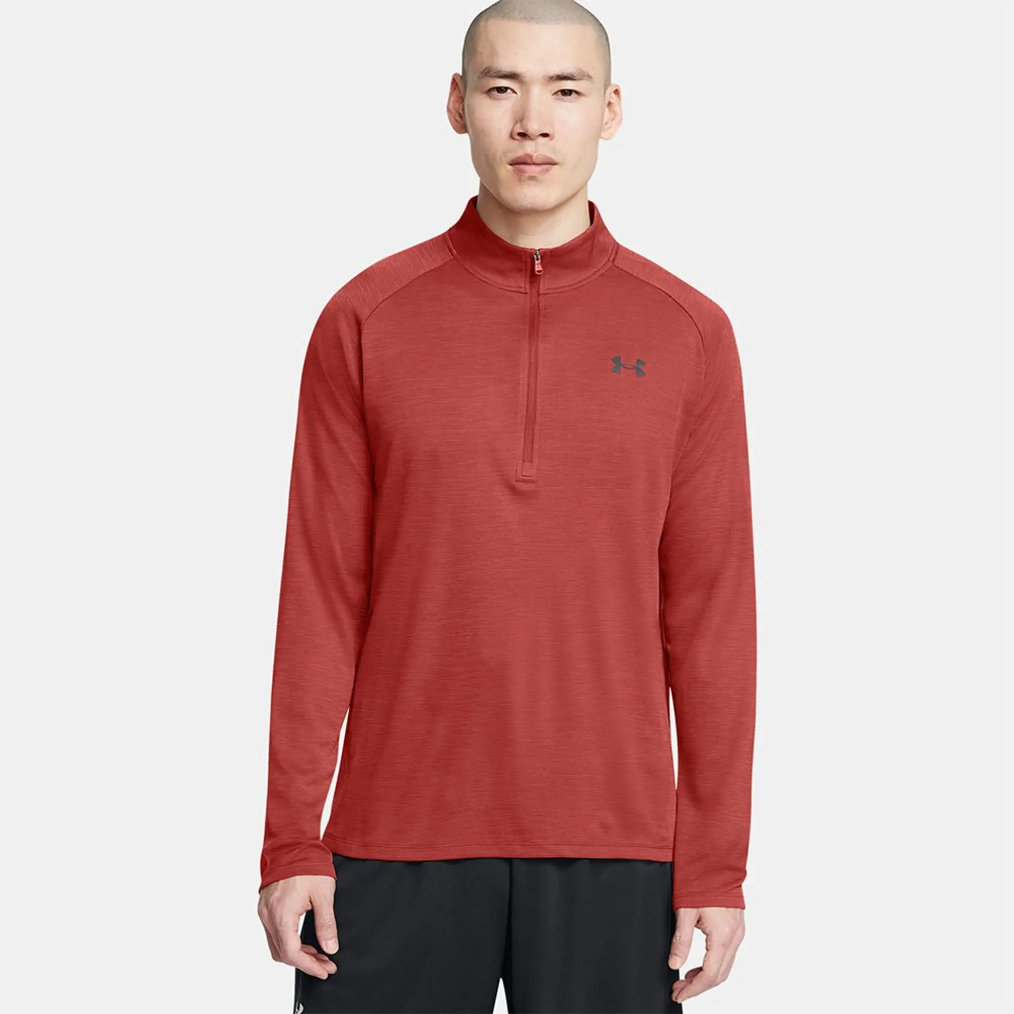 Men's  Under Armour  Tech™ Textured ½ Zip Earthen Orange / Black S
