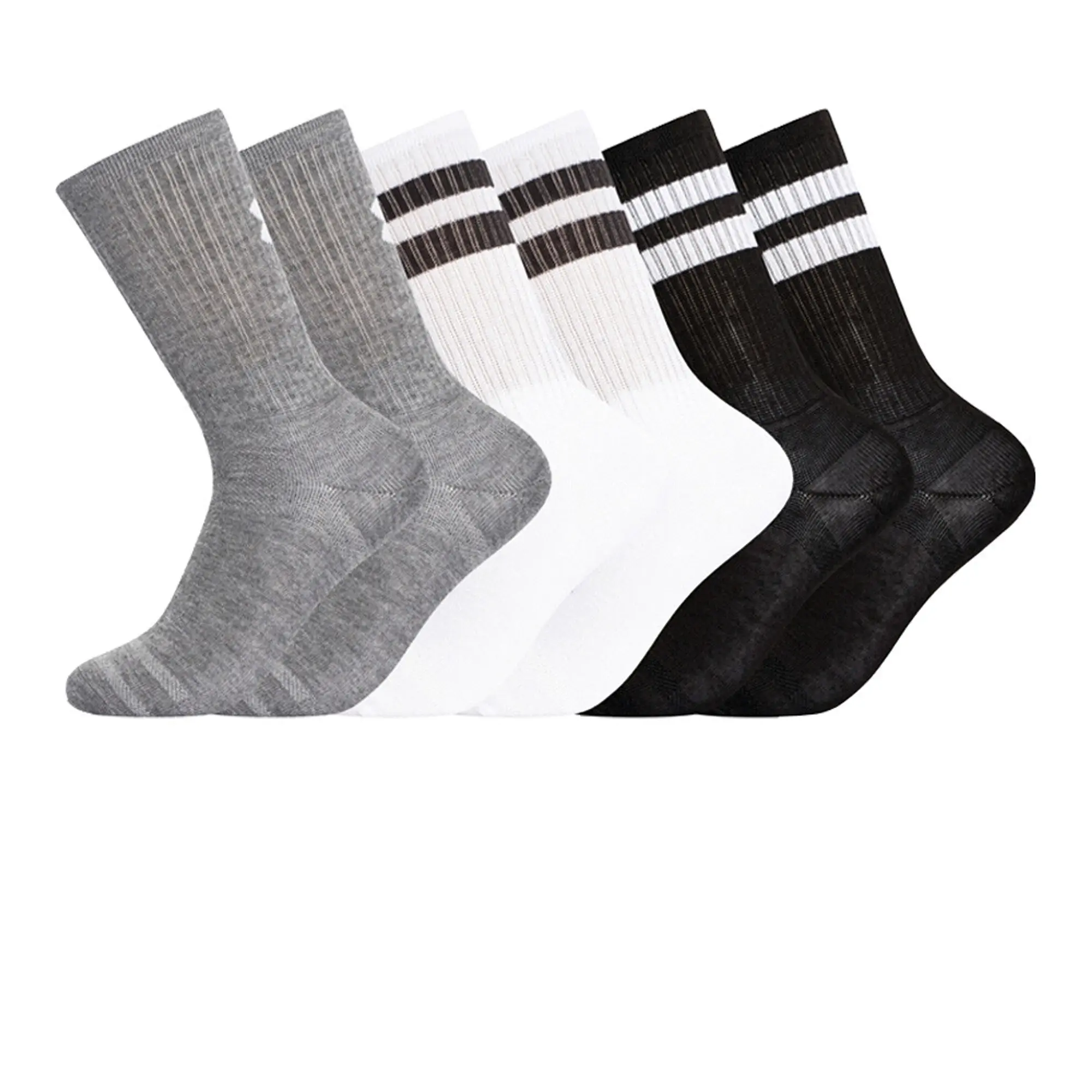 Unisex  Under Armour  Essential 6-Pack Crew Socks White / White / Black XL