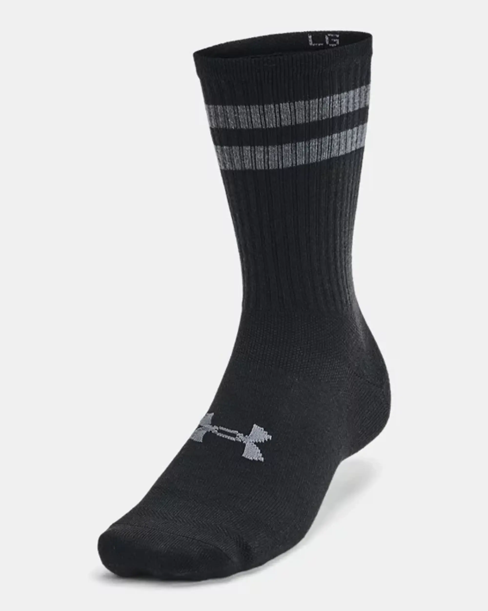 Unisex  Under Armour  Essential 6-Pack Crew Socks White / White / Black XL