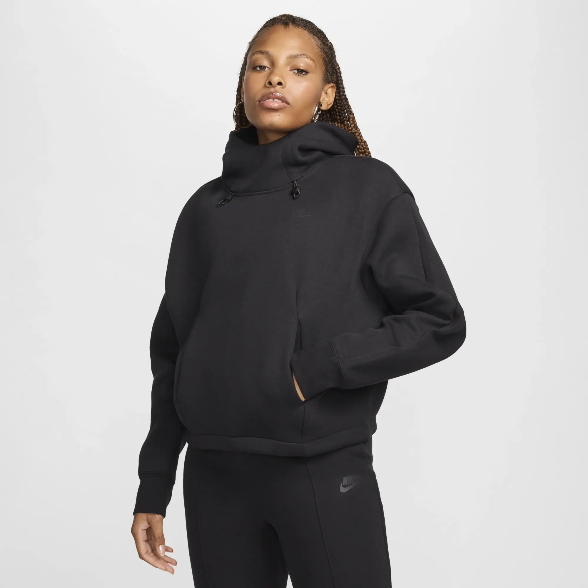 Nike Sportswear Tech Fleece Women's Oversized Hoodie - Black - Sustainable Blends Minimum