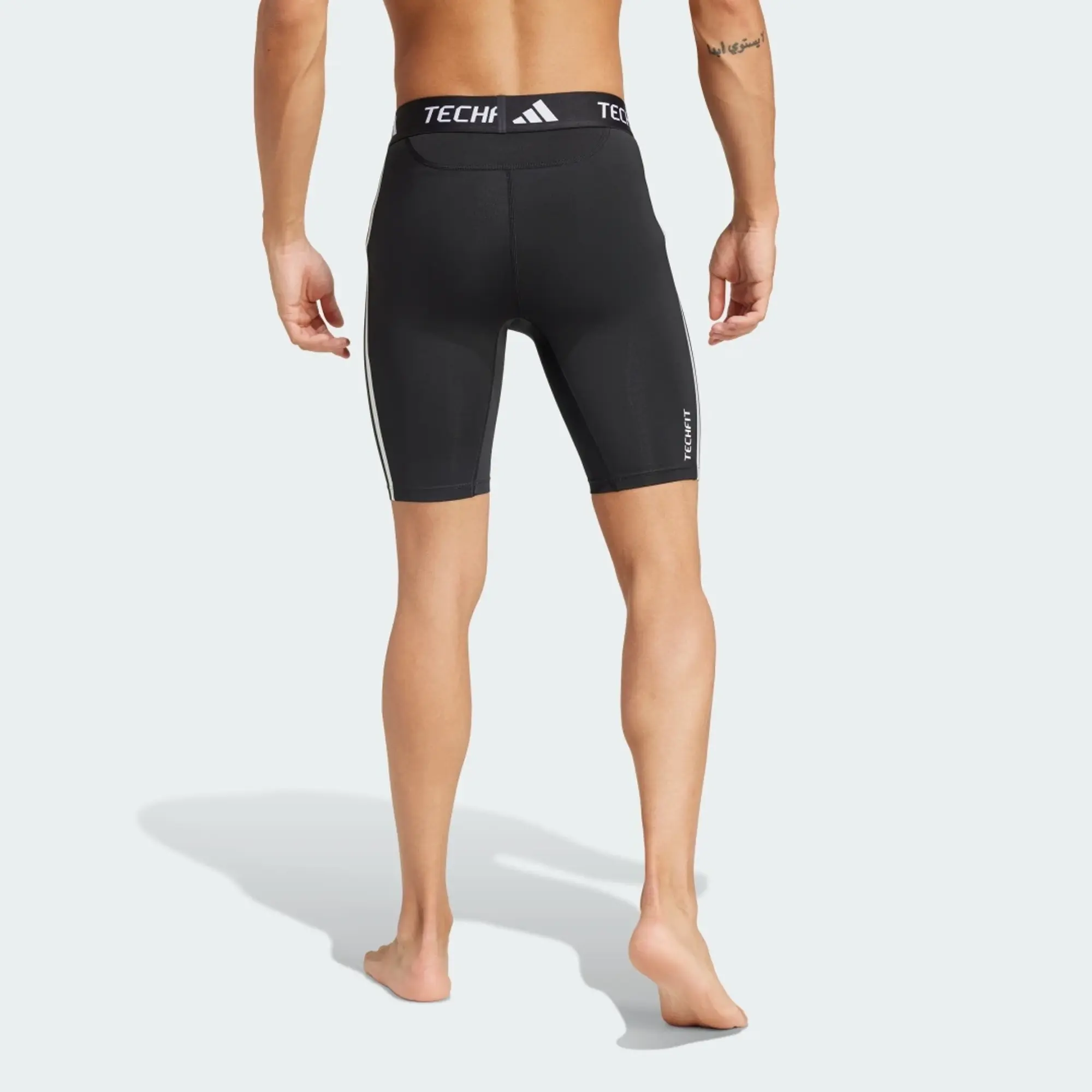 adidas Men TECHFIT Compression Training 3 Stripes Short Tigh