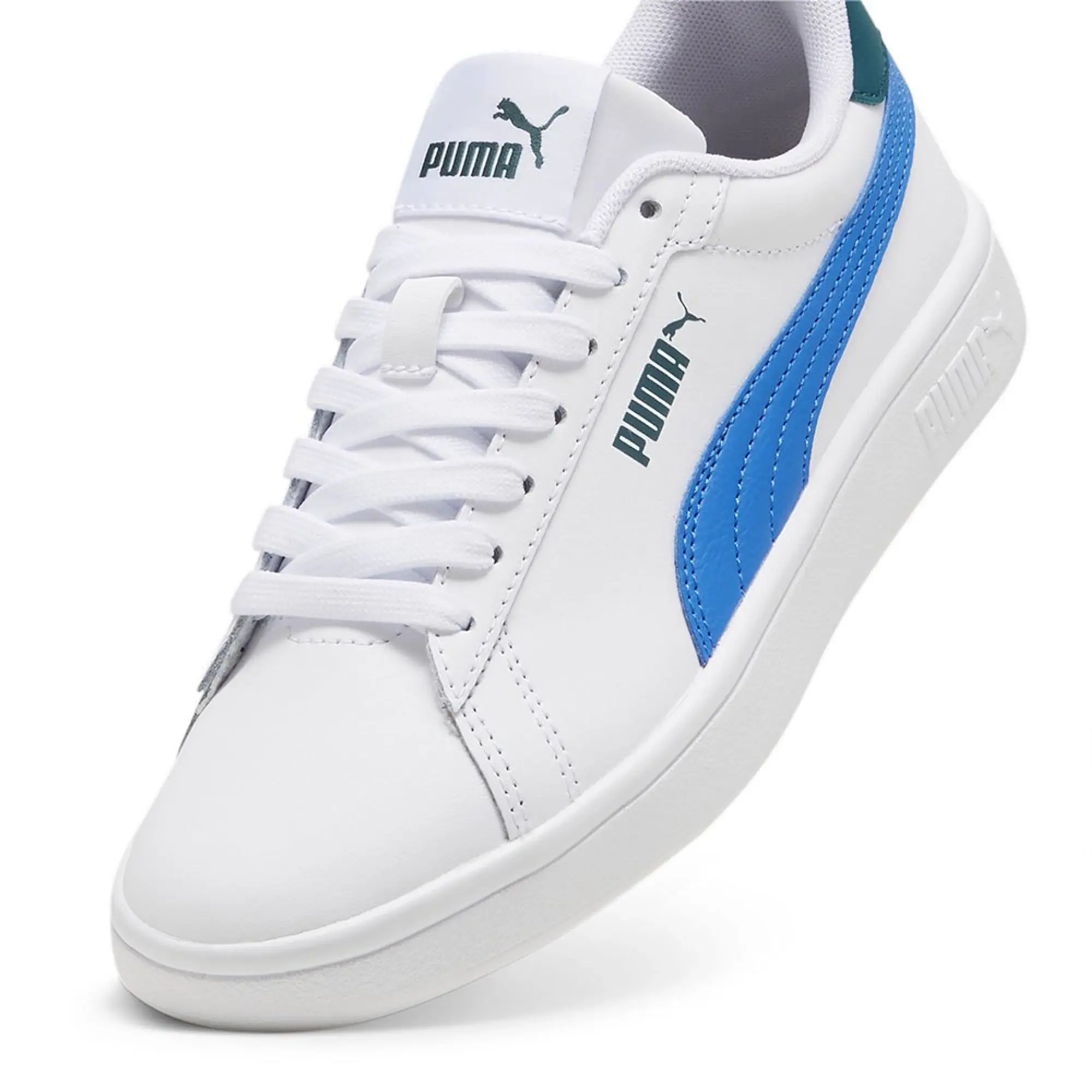 Puma Childrens Unisex Kids Smash 3.0 Leather Sneakers - White