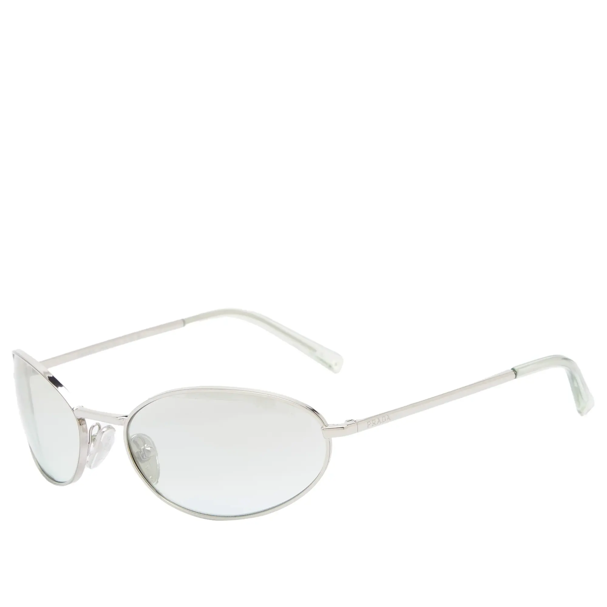 Prada Eyewear Women's A59S Sunglasses Silver/Light Green Silver Gradient
