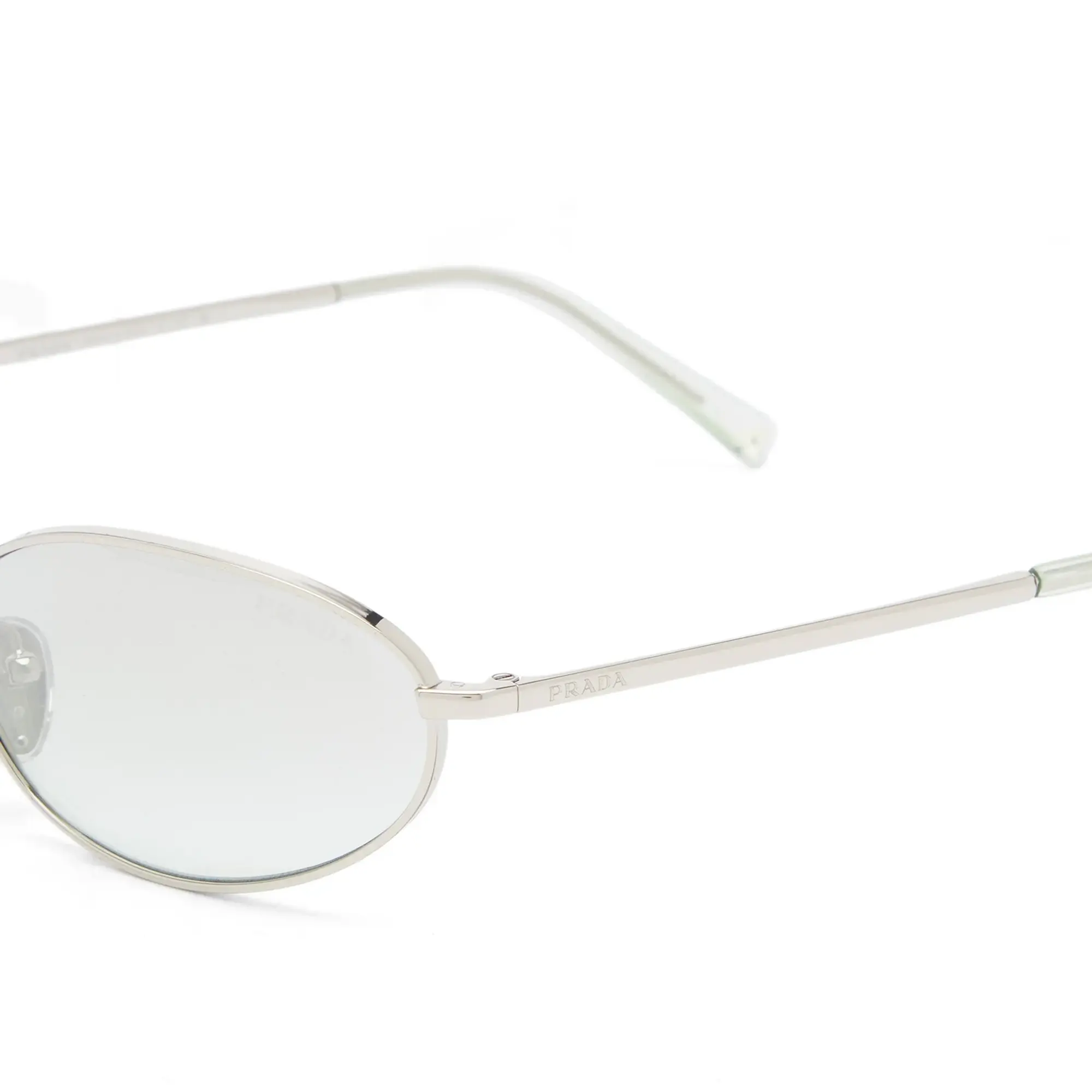 Prada Eyewear Women's A59S Sunglasses Silver/Light Green Silver Gradient