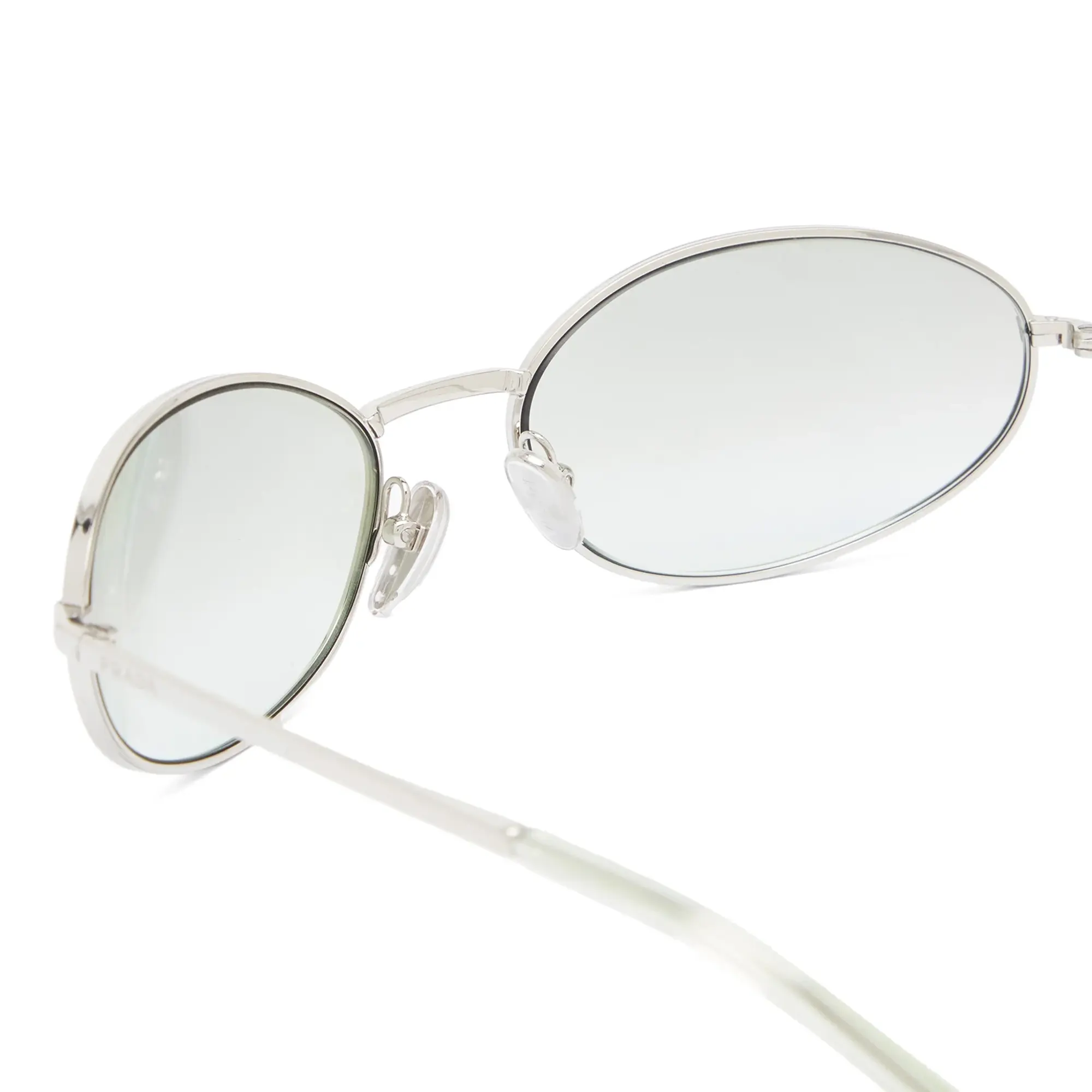 Prada Eyewear Women's A59S Sunglasses Silver/Light Green Silver Gradient