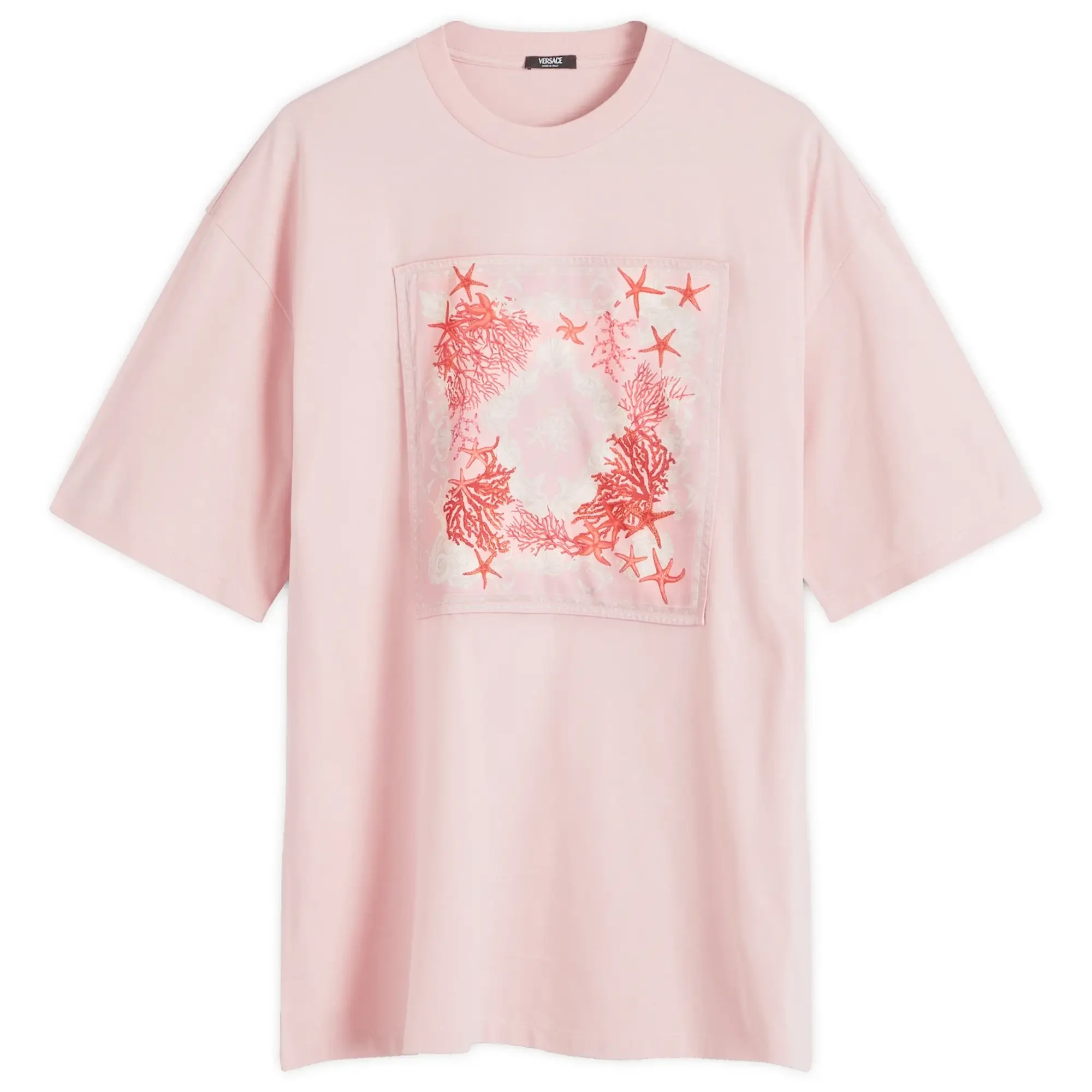Versace Women's Logo Print T-Shirt Dusty Rose/Multicolor