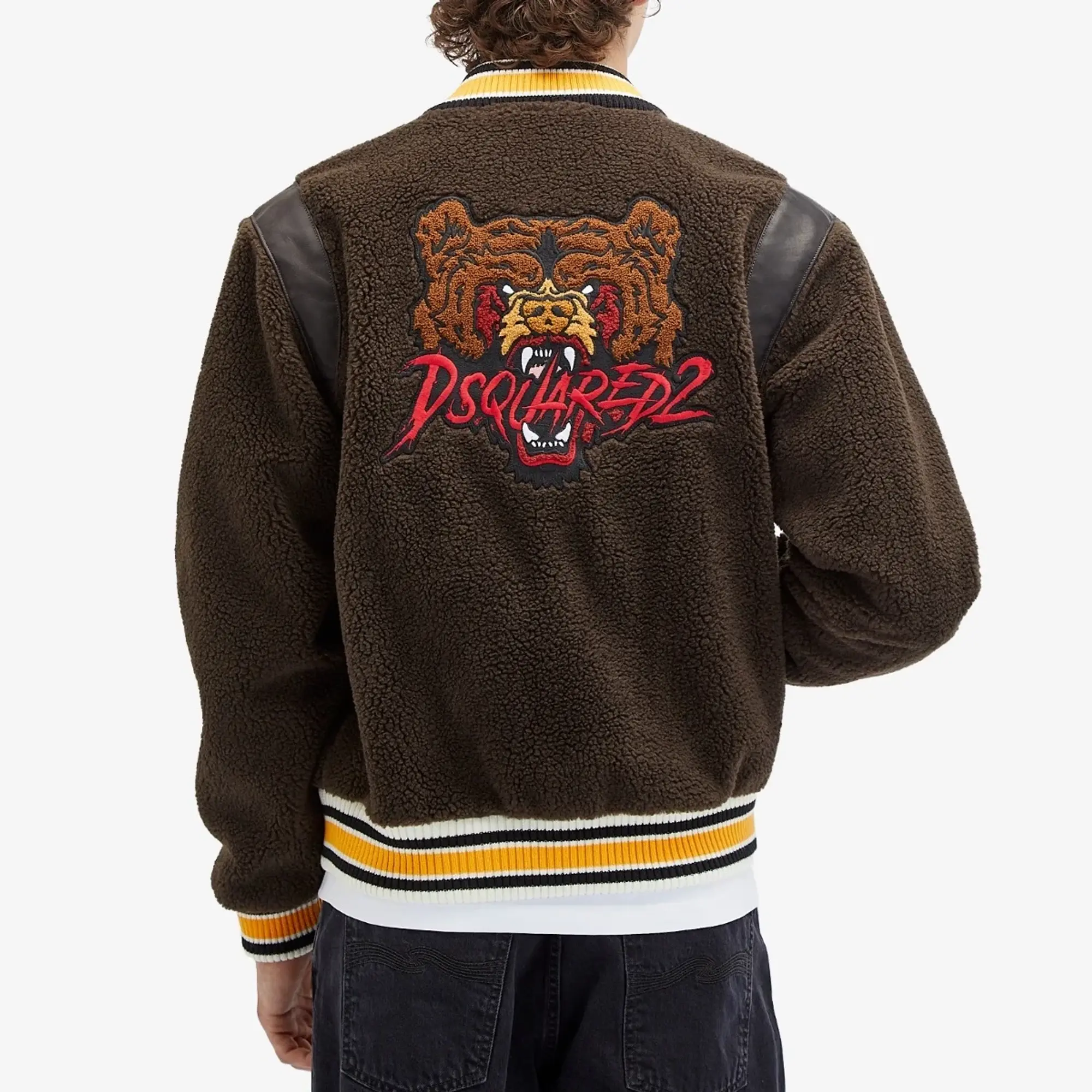 Dsquared2 Men's Bears Varsity Jacket Dark Brown