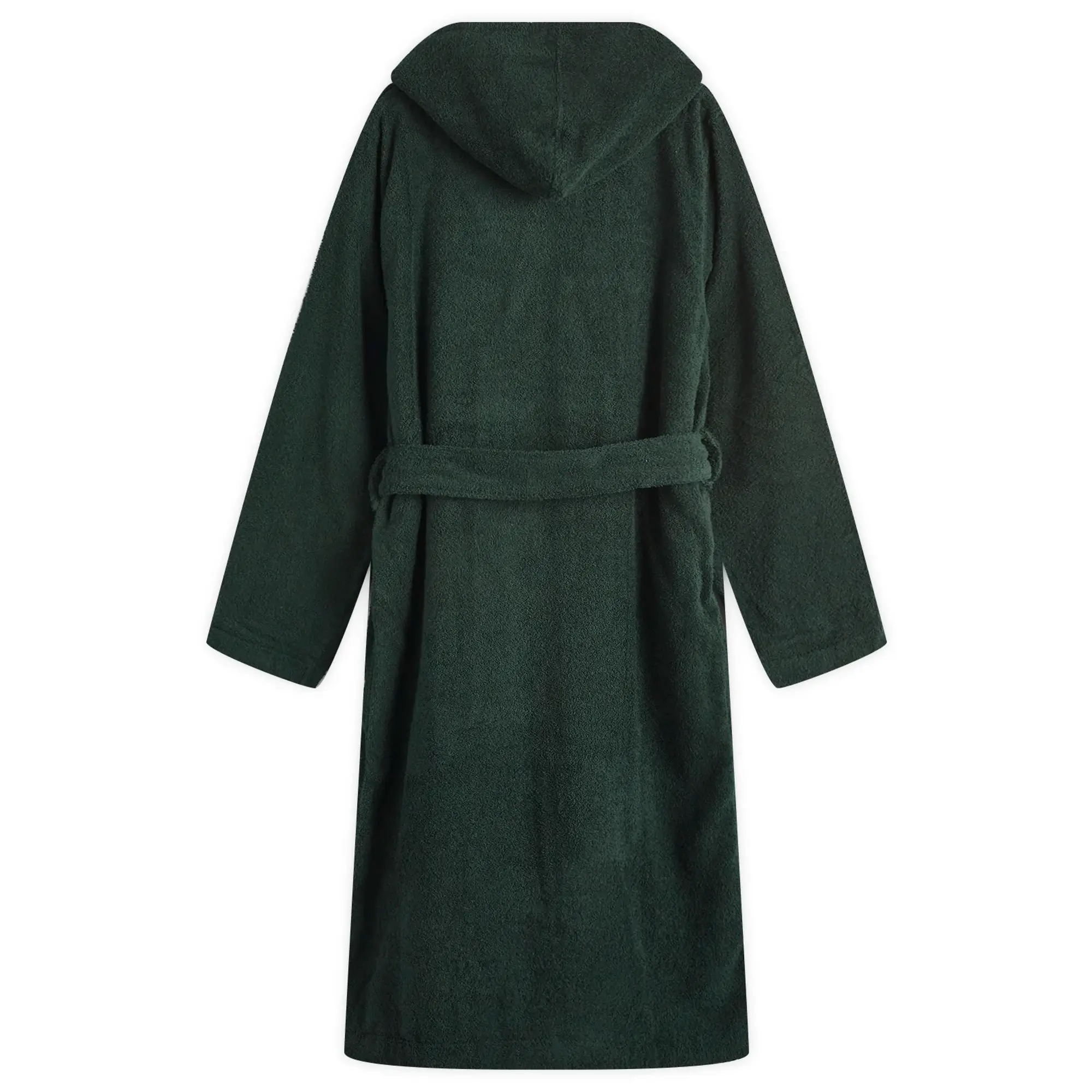 Tekla Fabrics Terry Hooded Bathrobe Forest Green
