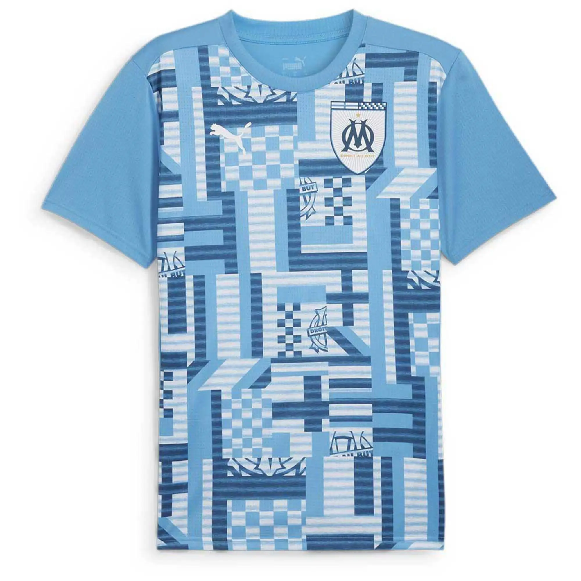 Marseille Pre-Match SS Shirt (Bleu Azur) 2024-2025 Men's Blue Made By: Puma