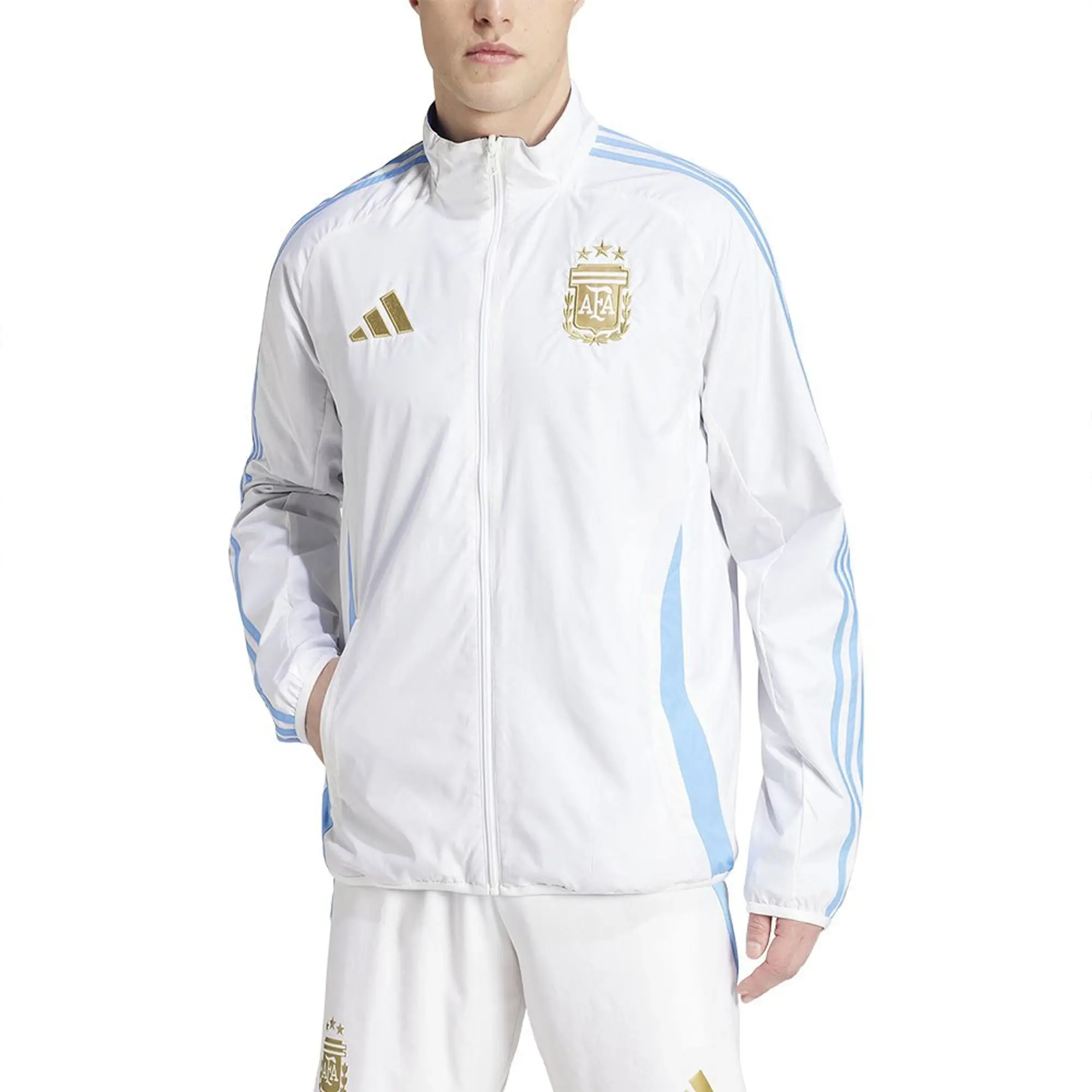 Argentina Anthem Jacket (White) 2024-2025 Men's L Polyester Made By: Adidas