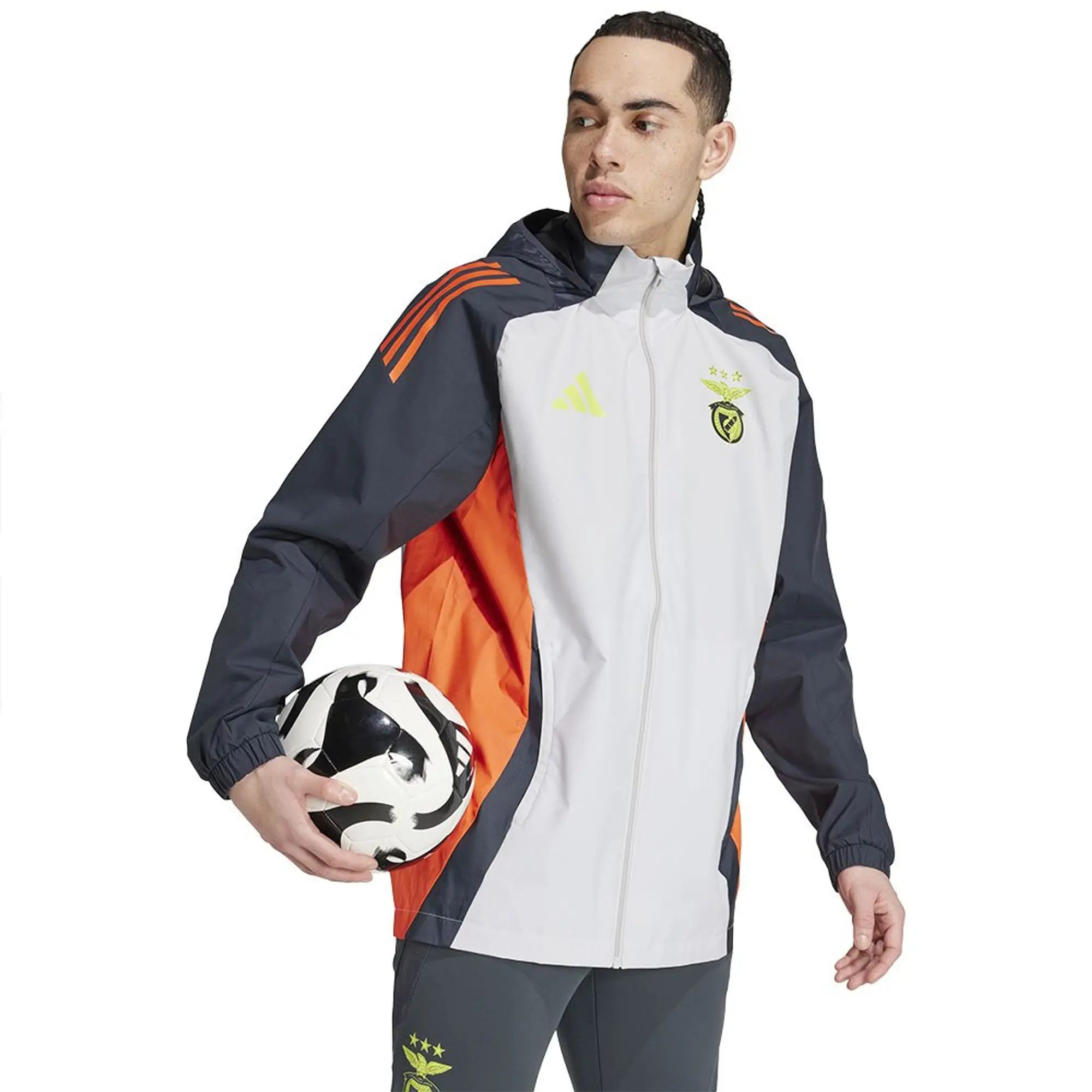 Benfica Allweather Jacket (Grey) 2024-2025 Men's Size: Small Made By: Adidas