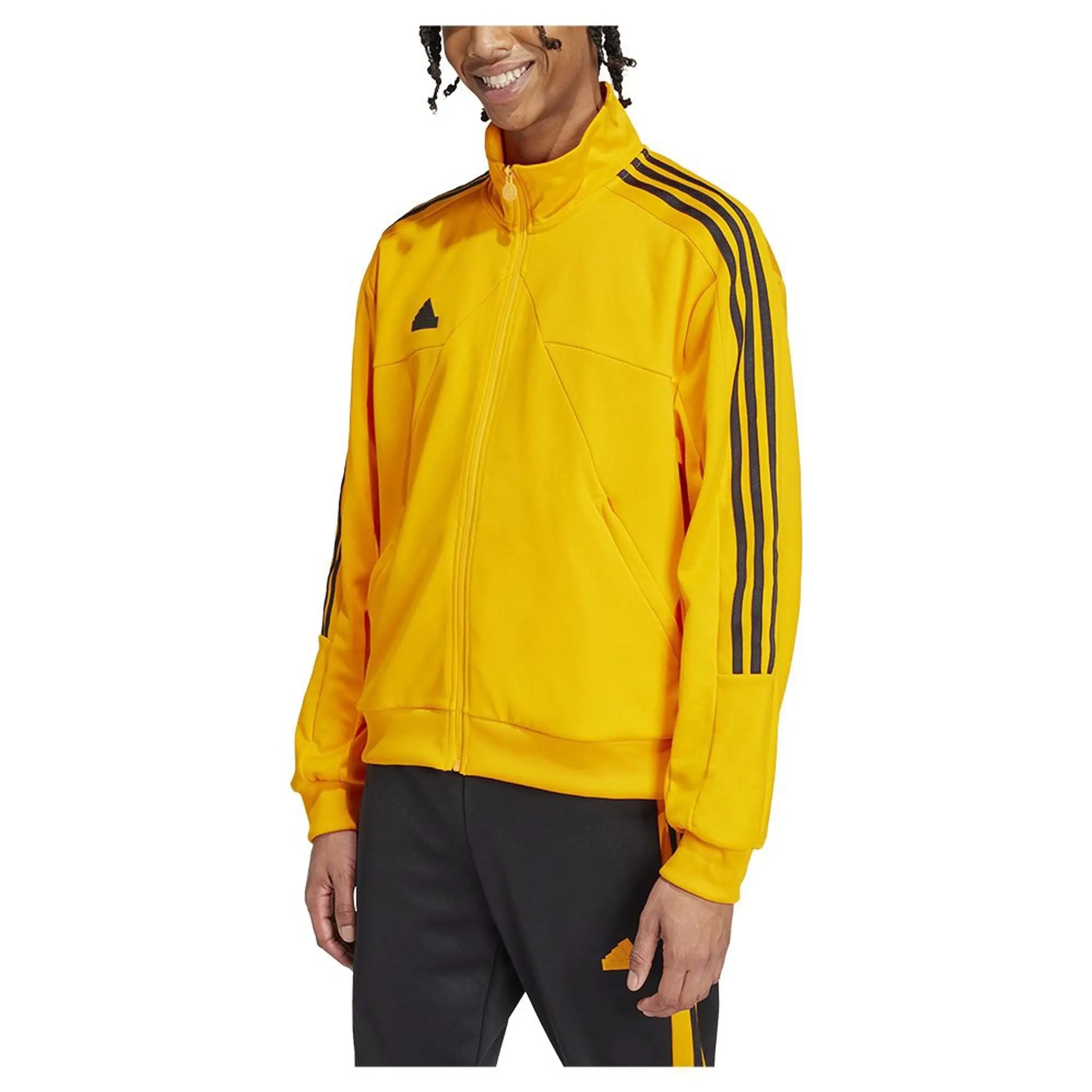 Adidas tracksuit yellow with black edge best sale