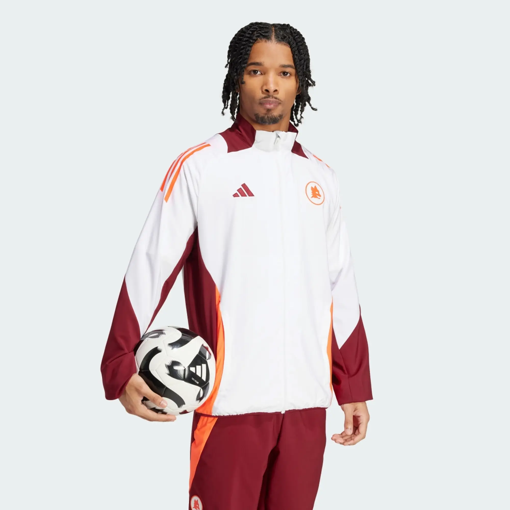 Adidas As Roma 24/25 Presentation Tracksuit Jacket  - Red