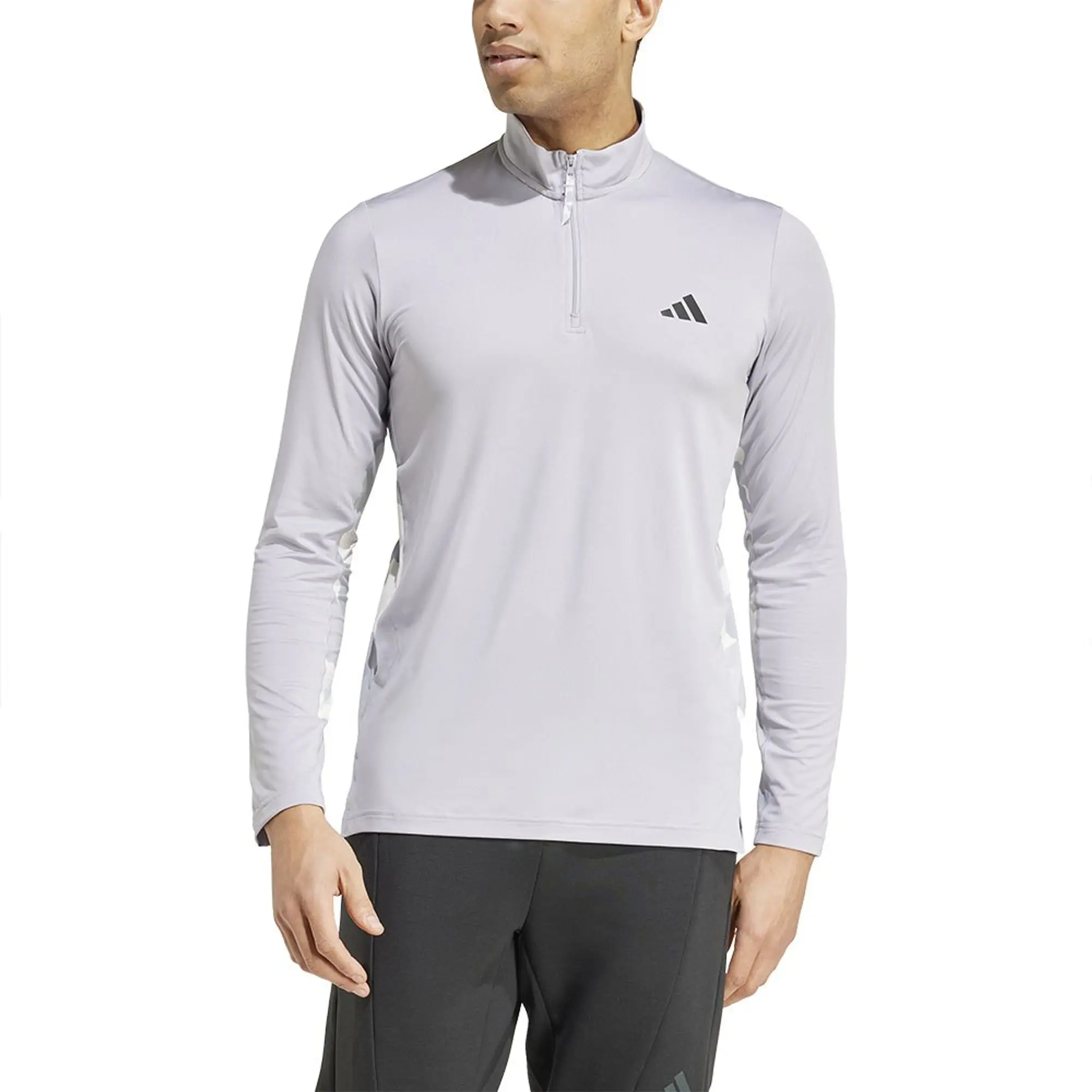 adidas Train Essentials Camo Training 1/4-Zip Longsleeve - Grey