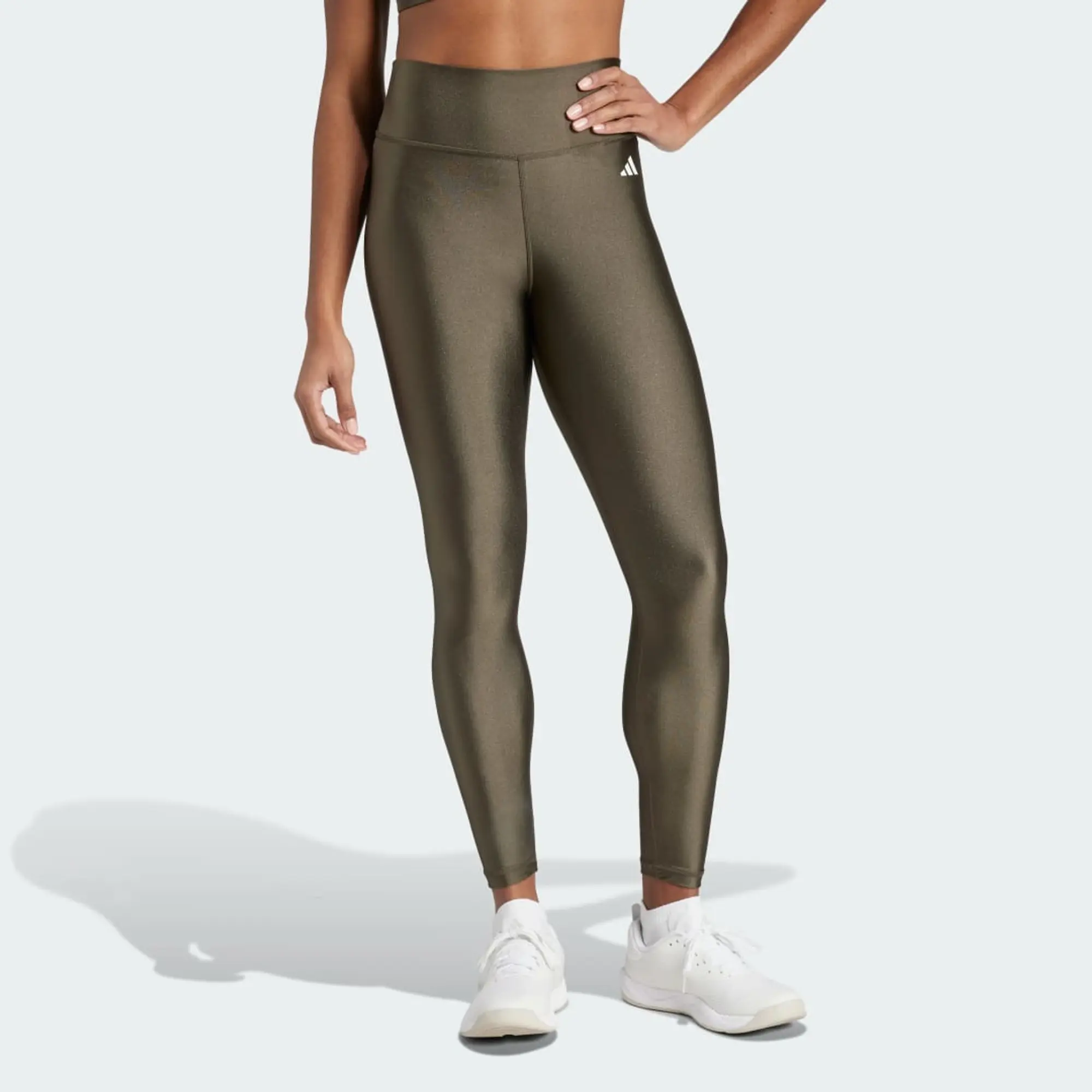 adidas Women's Optime Essentials Shine 7/8 Leggings - Shadow Olive - L - Green - Size: Large