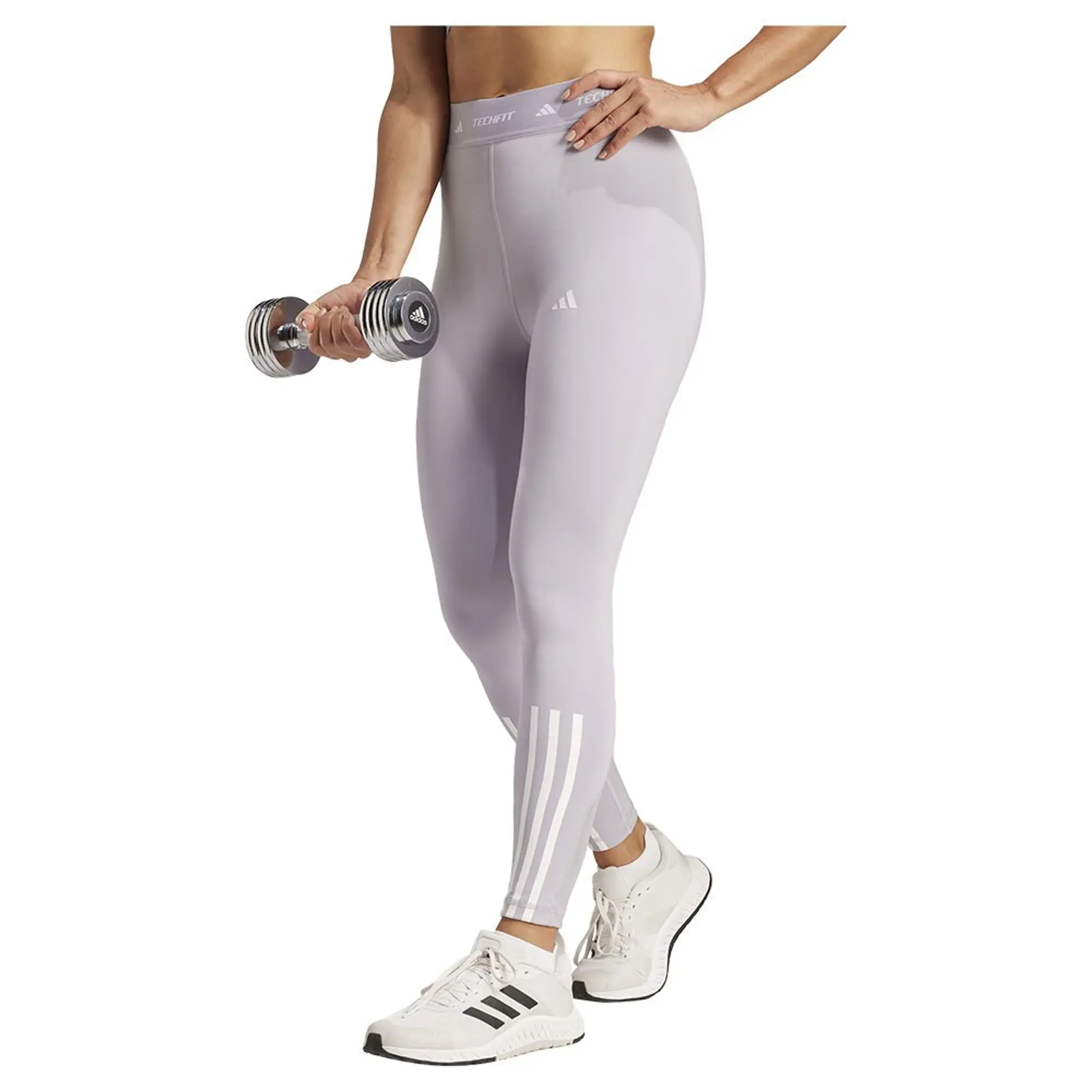 adidas TECHFIT 3-Stripes 7/8 Leggings - Grey