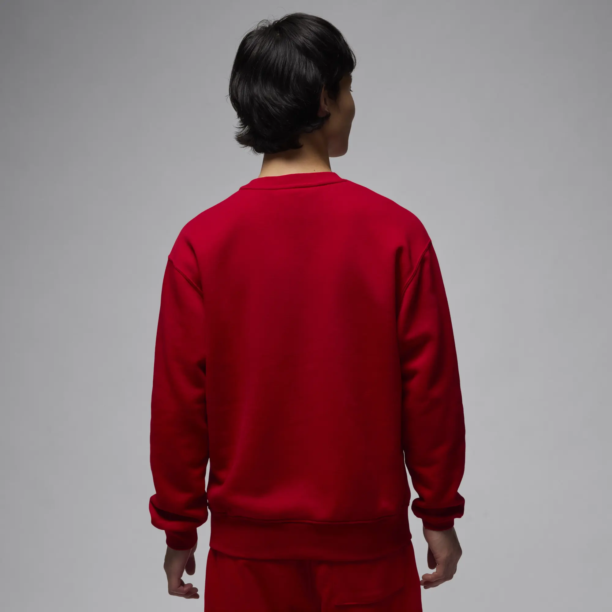 Nike Jordan Brooklyn Fleece Men's Crew-Neck Sweatshirt - Red - Fleece