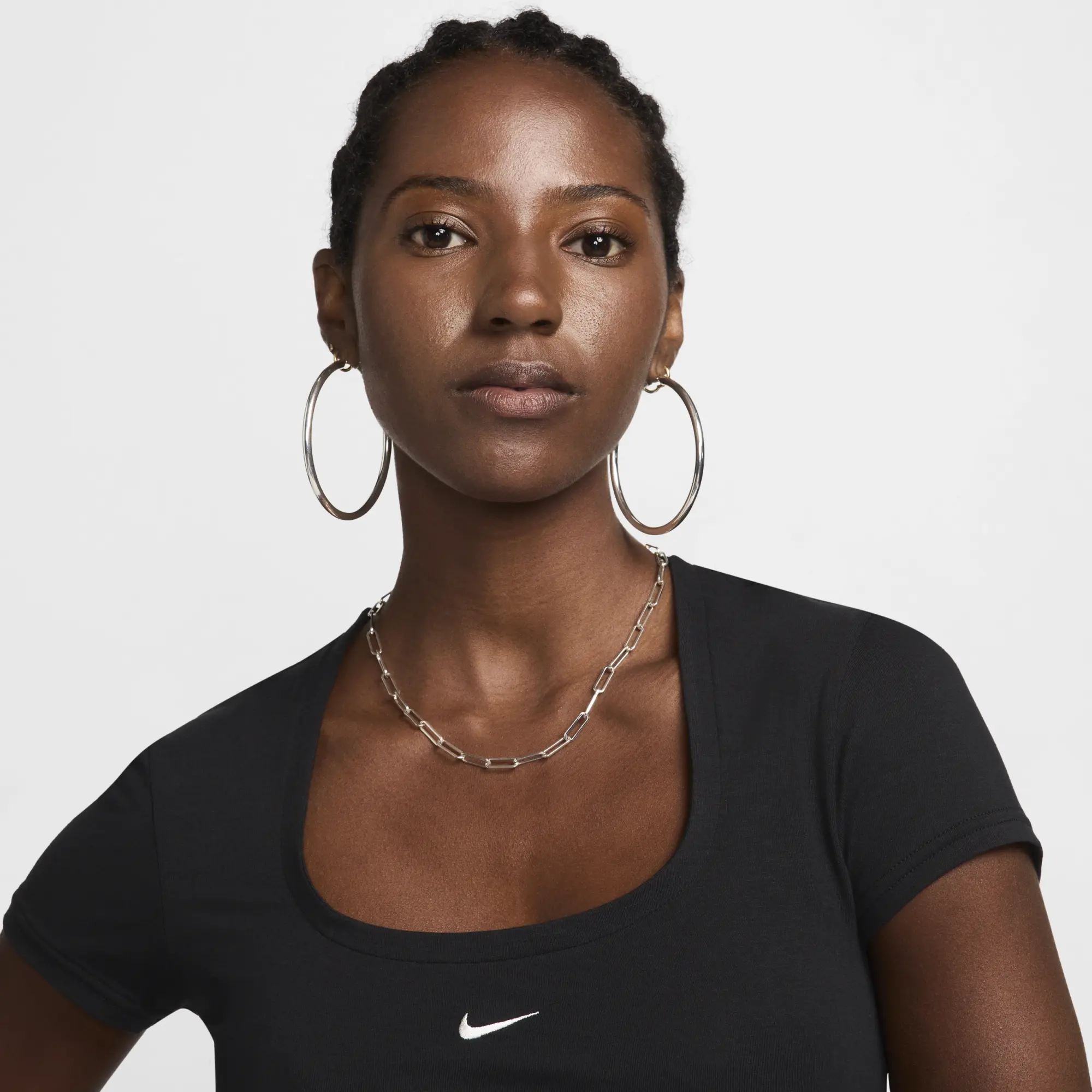 Nike Sportswear Chill Knit Women's Short-Sleeve Square-Neck Top - Black