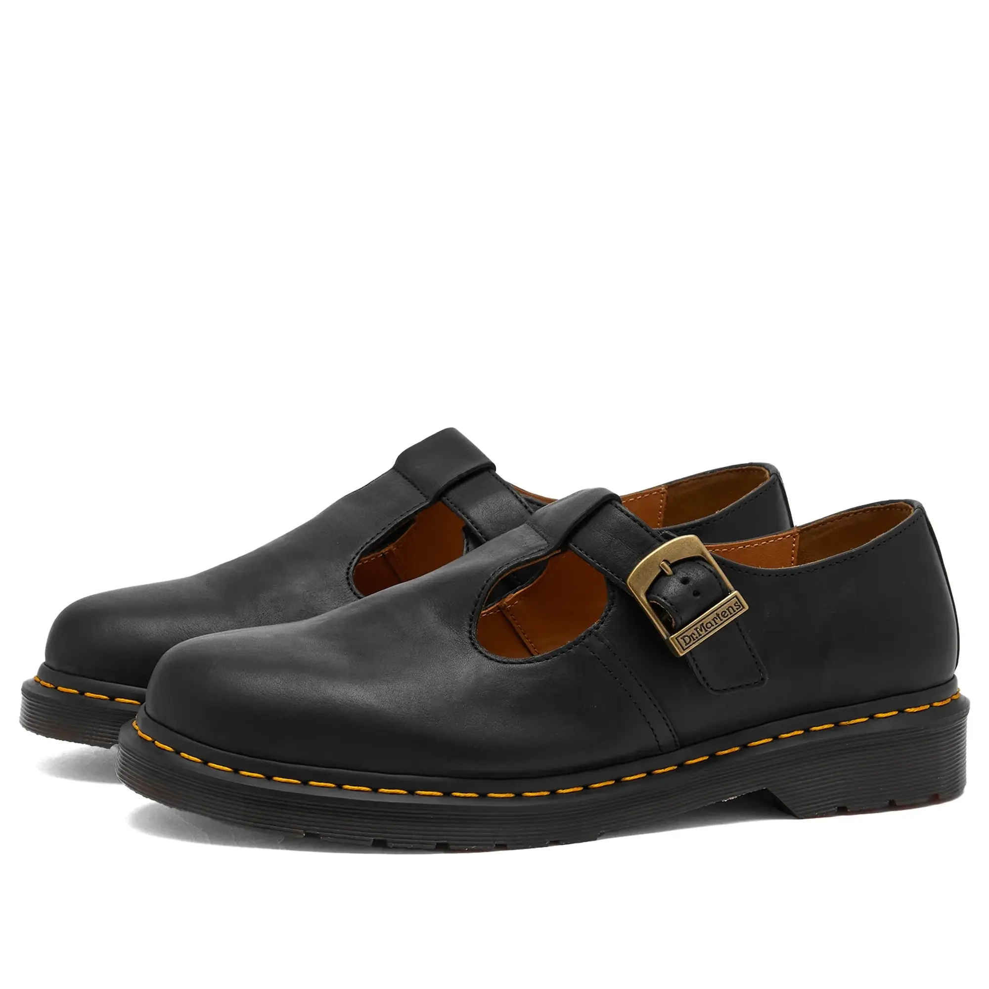 Dr. Martens Men's T-Bar Shoe Black Regency Calf