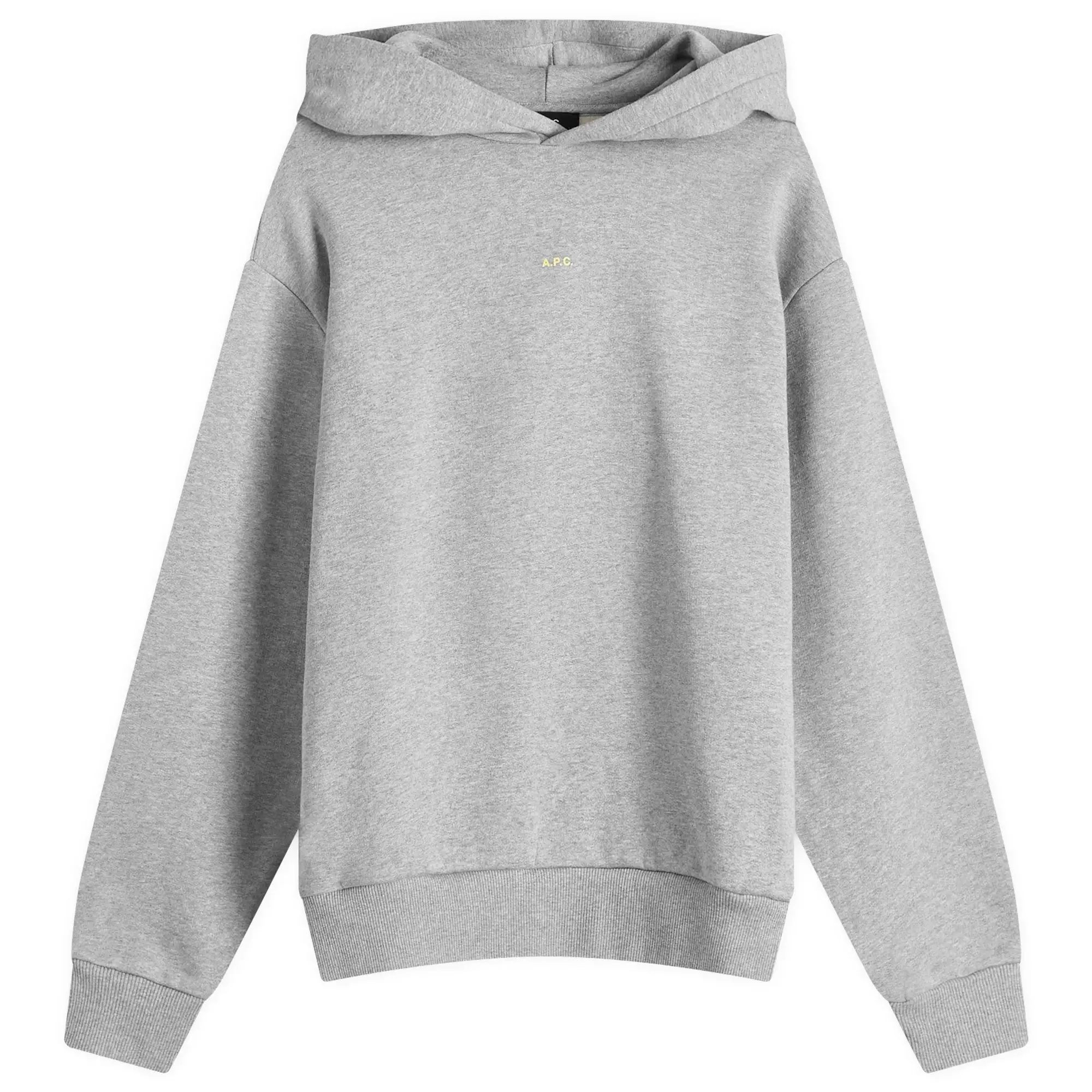 A.P.C. Men's Micro Logo Hoodie Heather Grey/Yellow