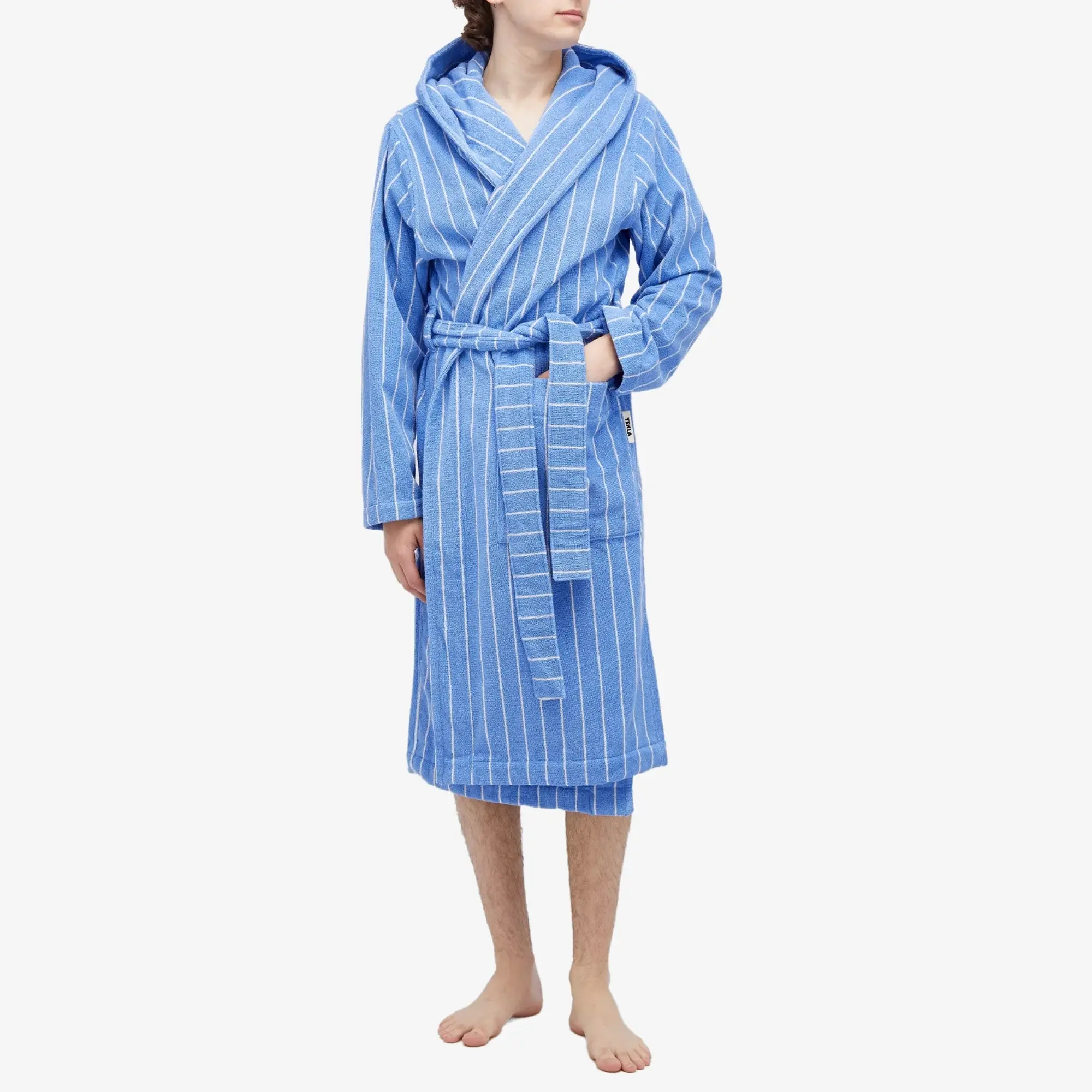 Tekla Fabrics Tekla Terry Hooded Bathrobe Marseille Stripes
