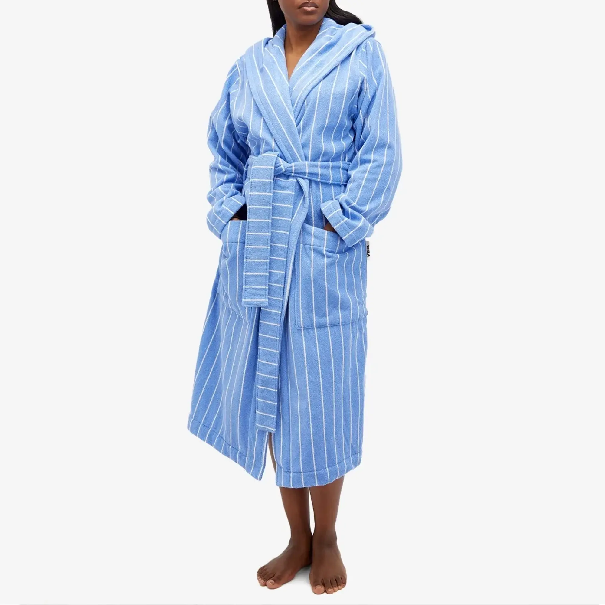 Tekla Fabrics Tekla Terry Hooded Bathrobe Marseille Stripes
