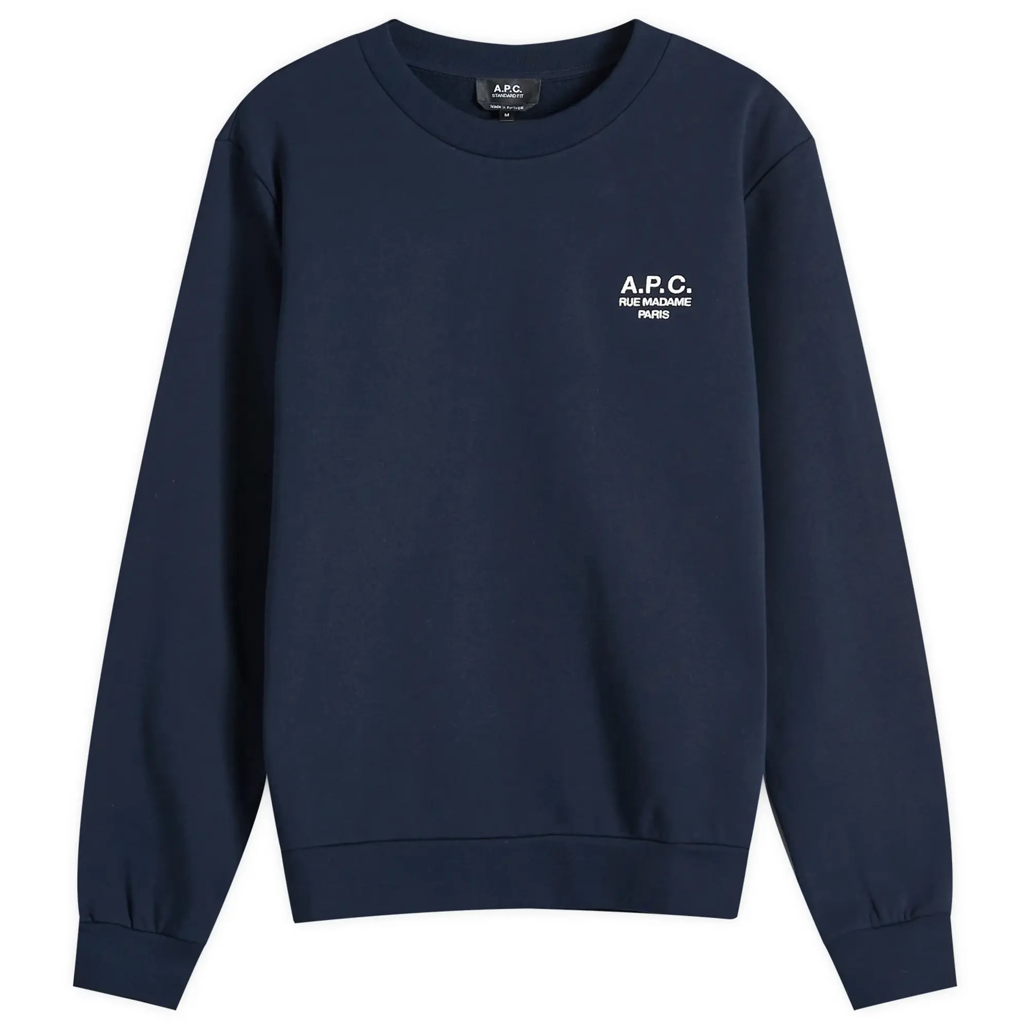 A.P.C. Men's Rue Madame Logo Crew Sweat Dark Navy/Ecru