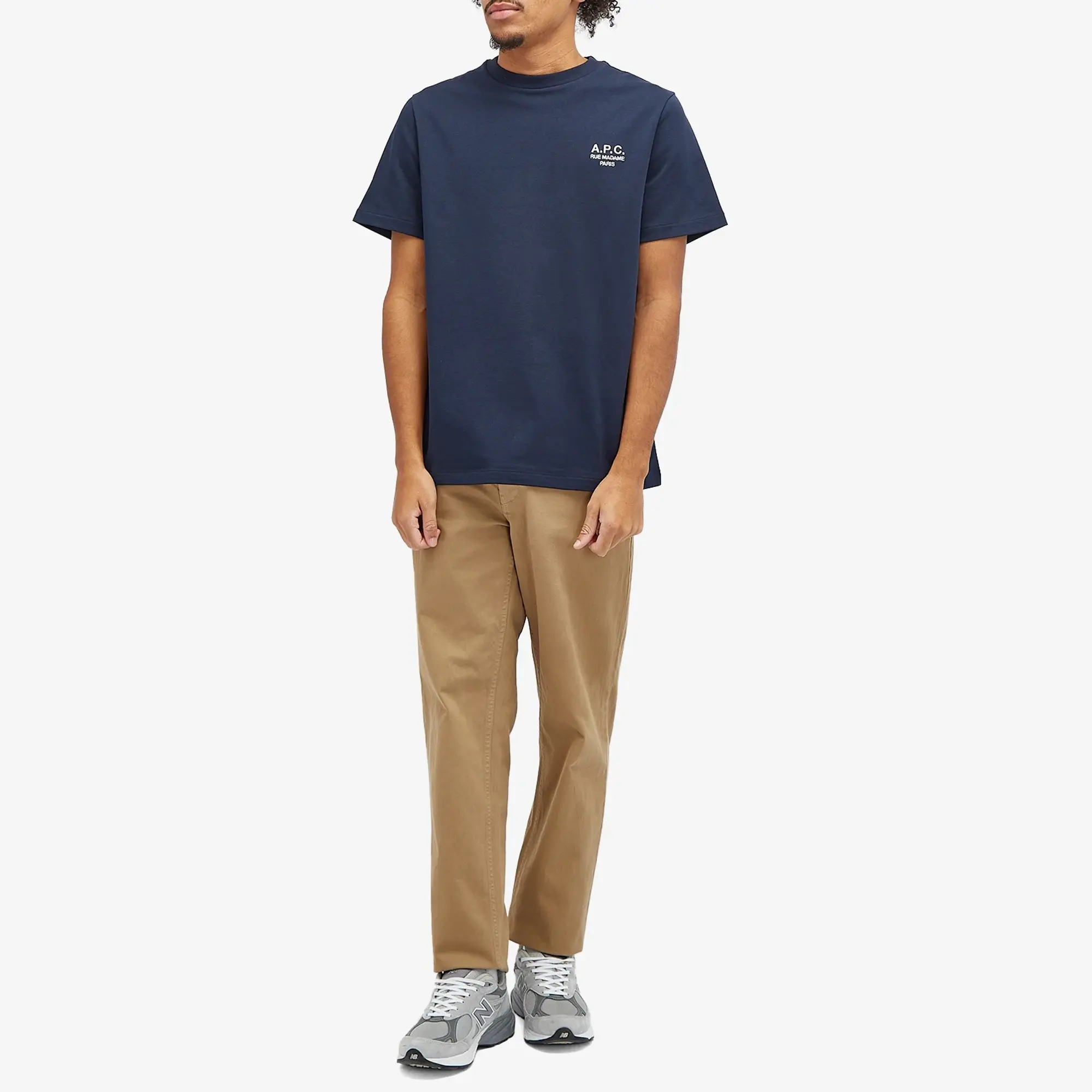 A.P.C. Men's Rue Madame Logo T-Shirt Dark Navy/Ecru