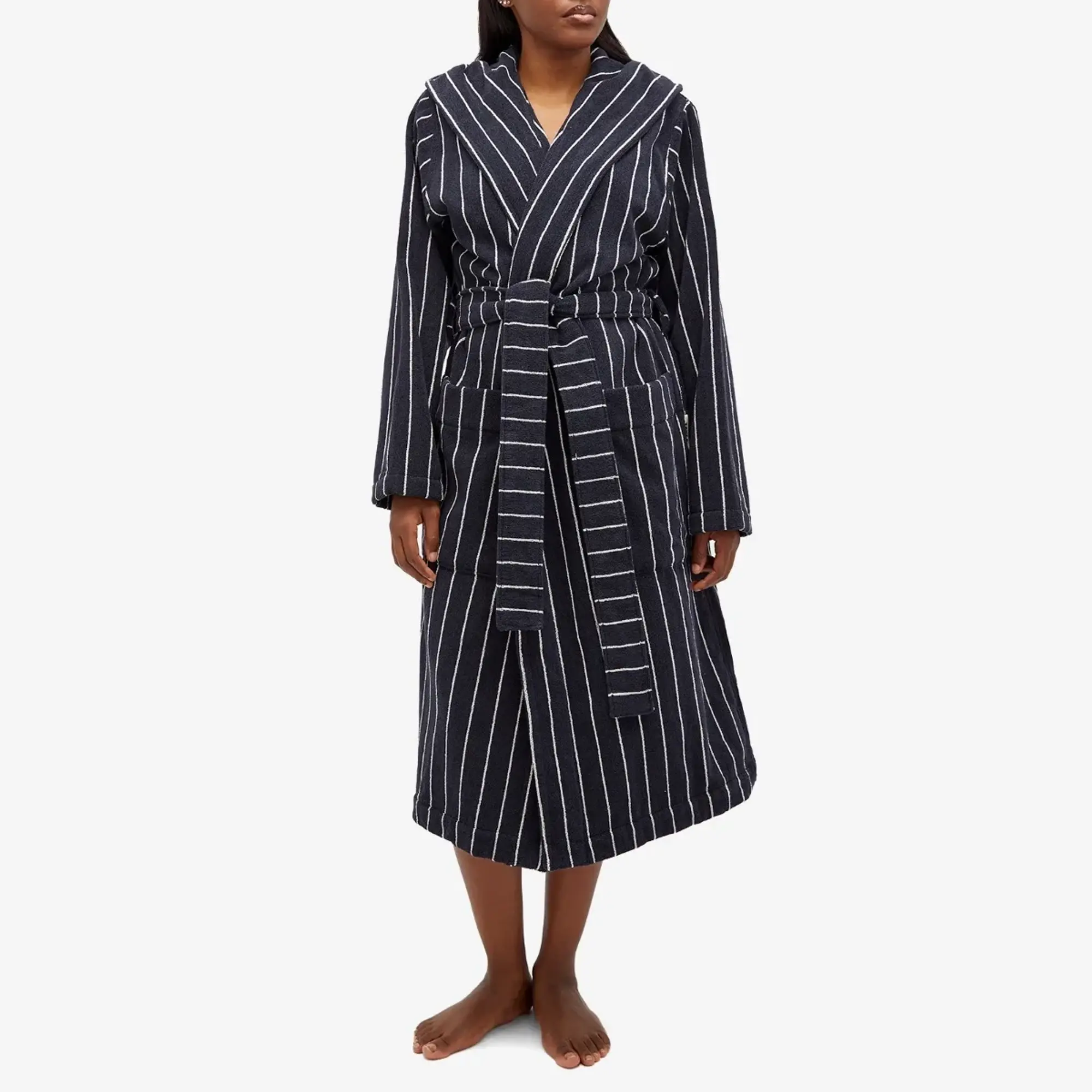 Tekla Fabrics Tekla Terry Hooded Bathrobe Antwerp Stripes