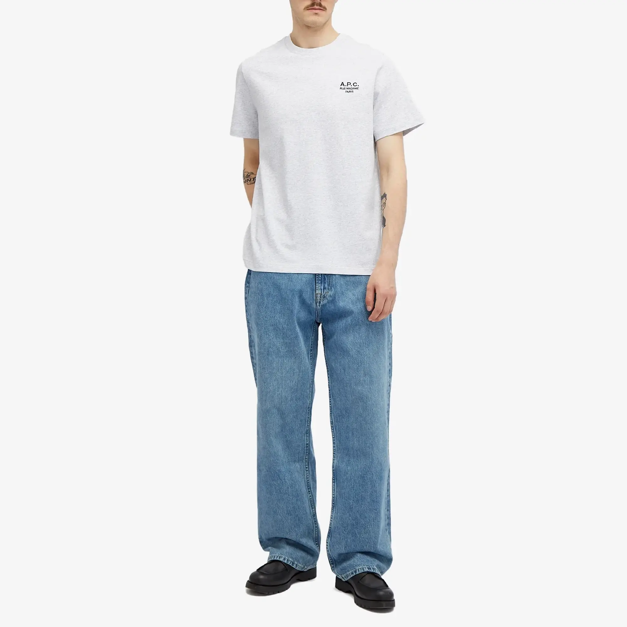 T-Shirt A.P.C. Standard Rue Madame T-Shirt Unisex Heather Grey/ Black S