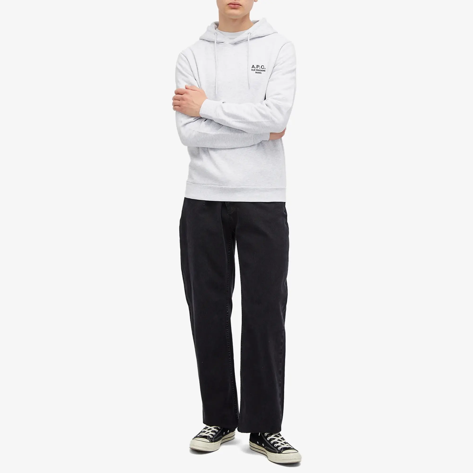 Asics A.P.C. Men's Rue Madame Logo Hoodie Heather Grey/Black
