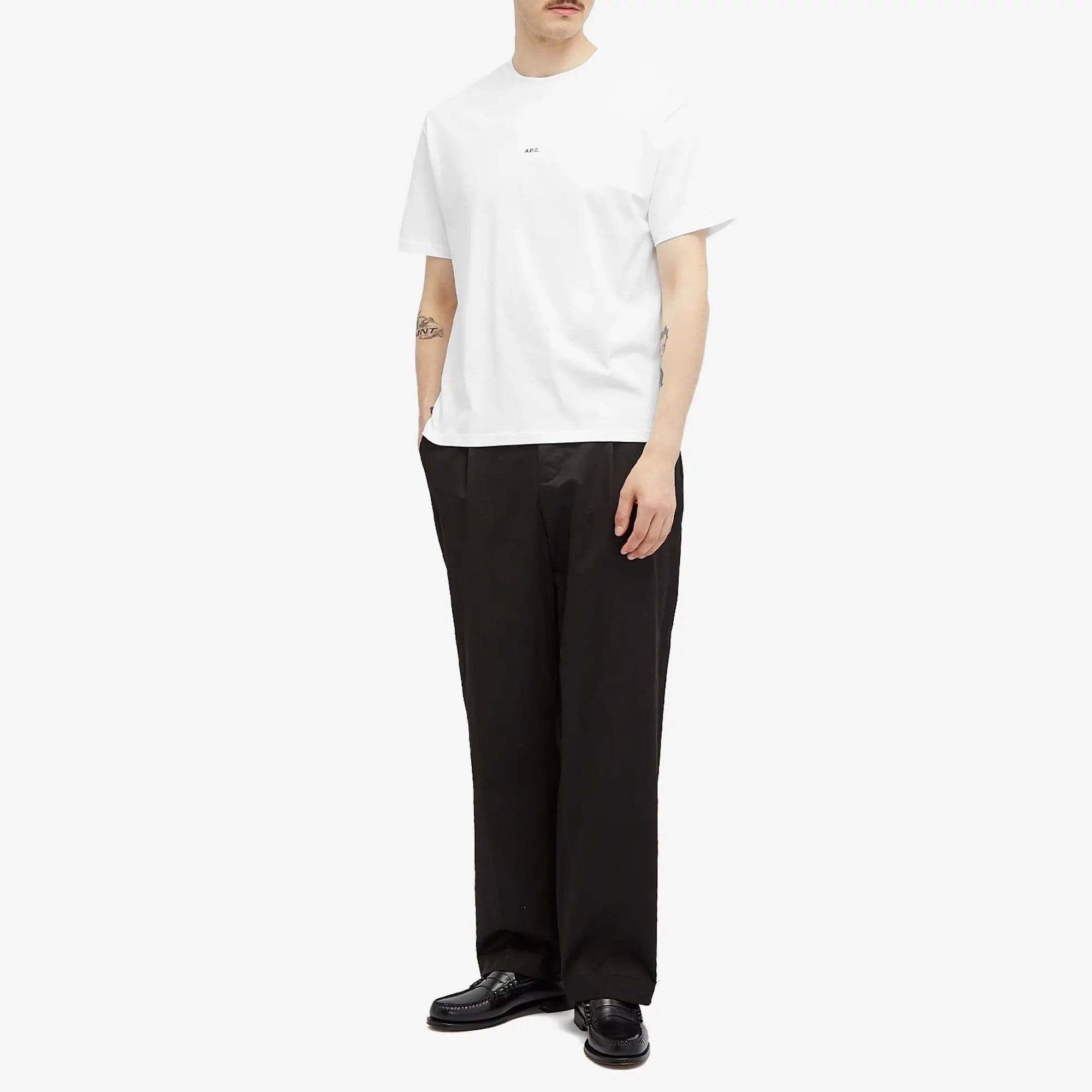 T-Shirt A.P.C. Boxy Micro Logo T-Shirt White/ Black M