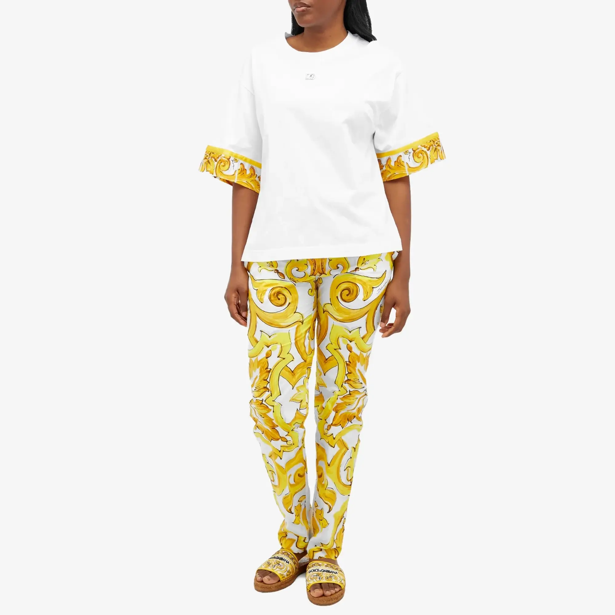 Dolce & Gabbana Women's Jersey T-shirt with Contrast Sleeve