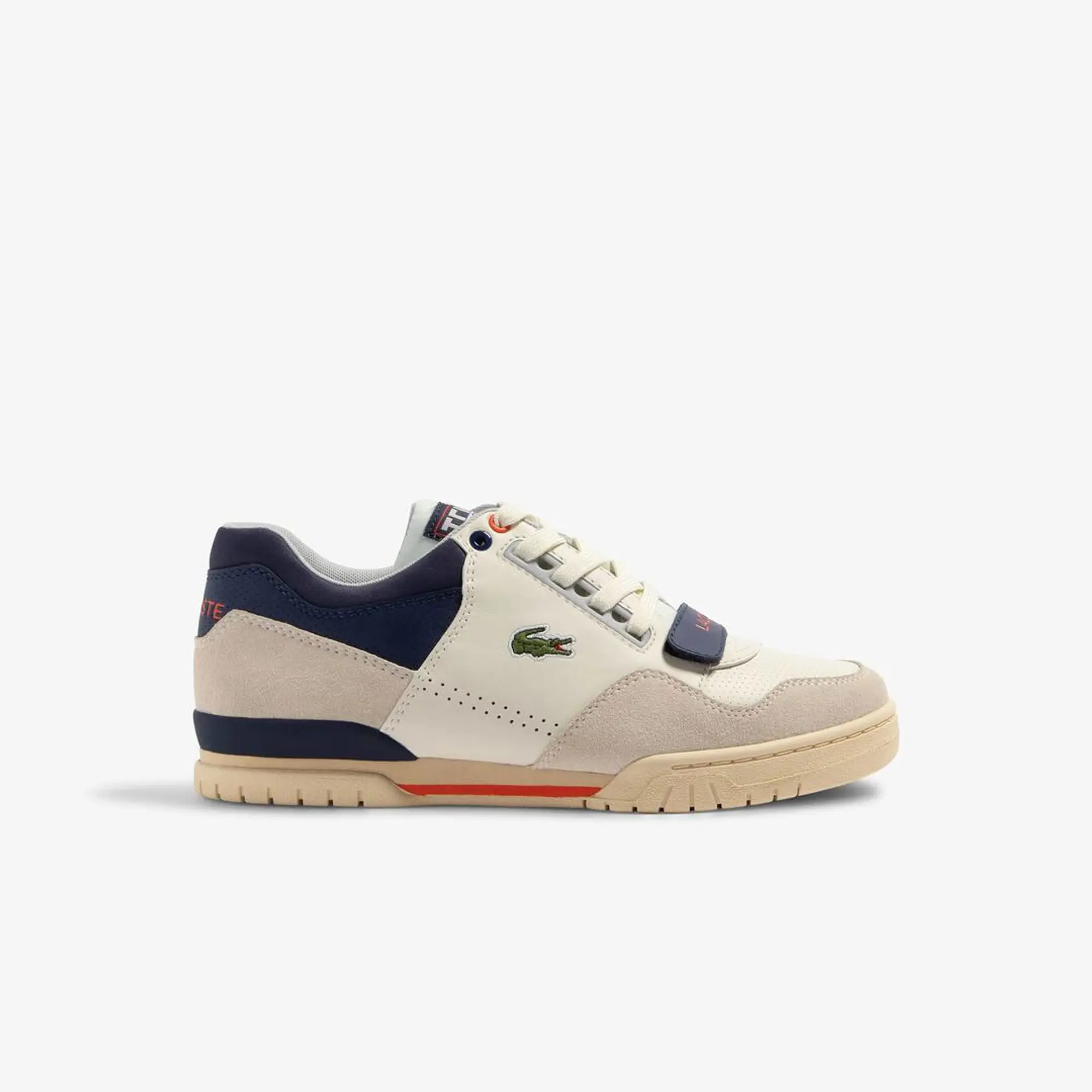 Lacoste mens white leather trainers on sale