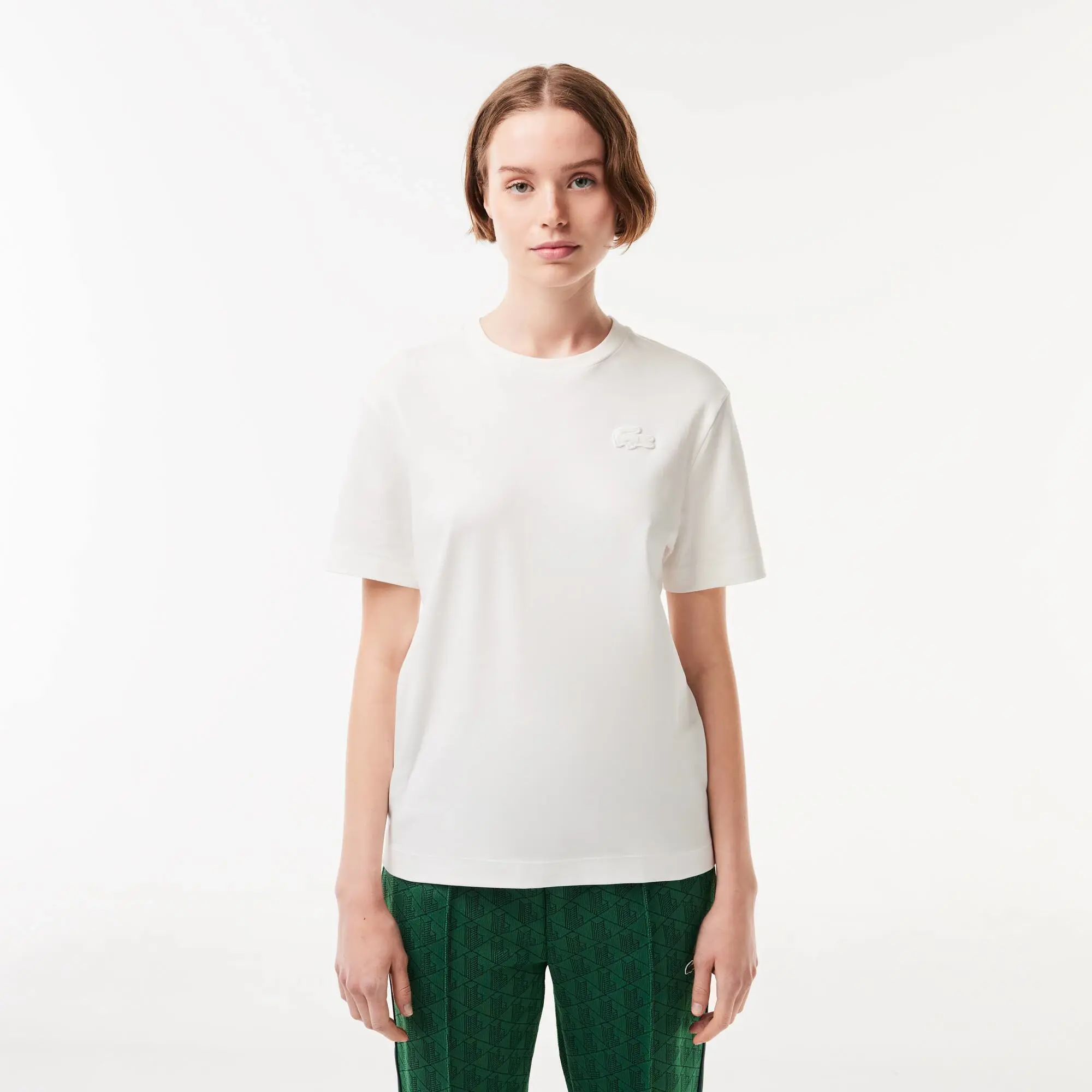 Lacoste Textured Crocodile T-shirt - White