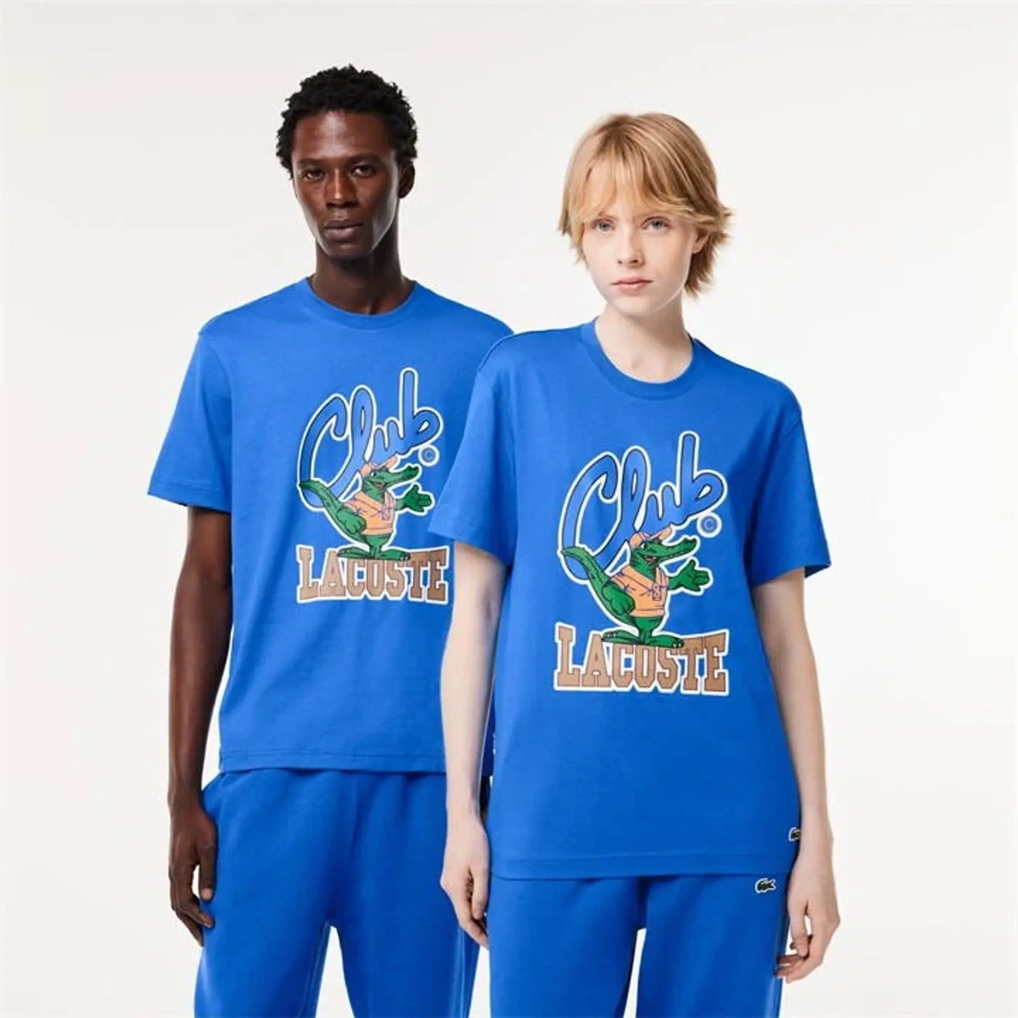 Lacoste Relaxed Fit Signature Print T-shirt - Blue