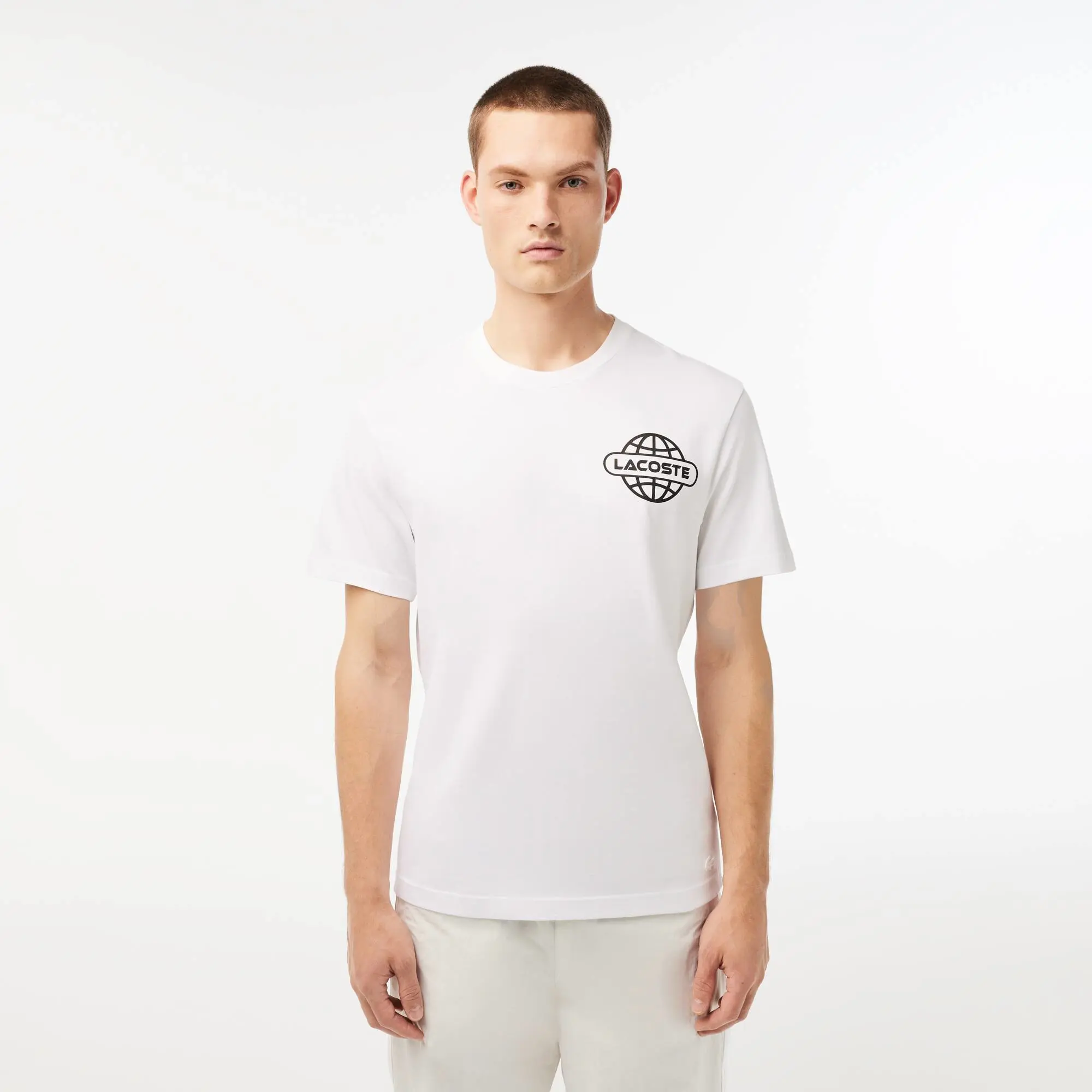 Lacoste Back Print T Shirt - White
