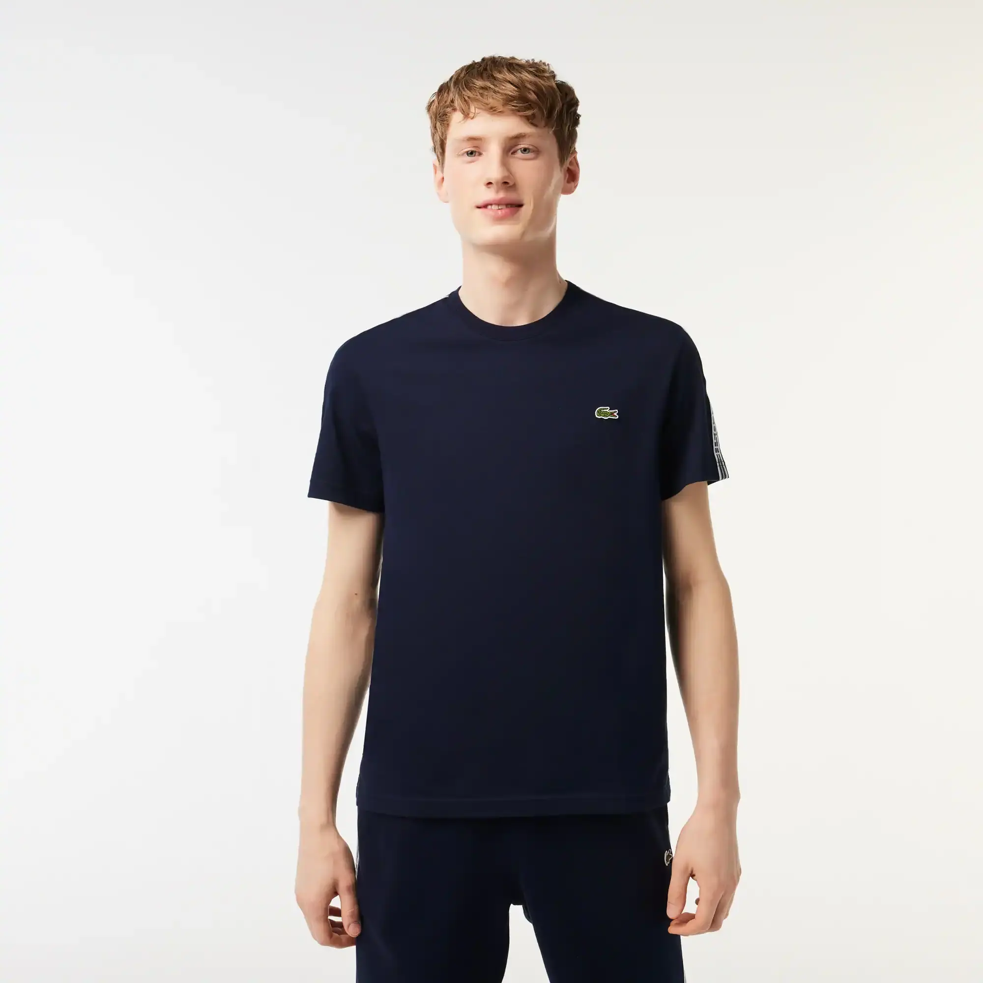 Men’s Lacoste Regular Fit Logo Stripe T-shirt - Midnight Blue