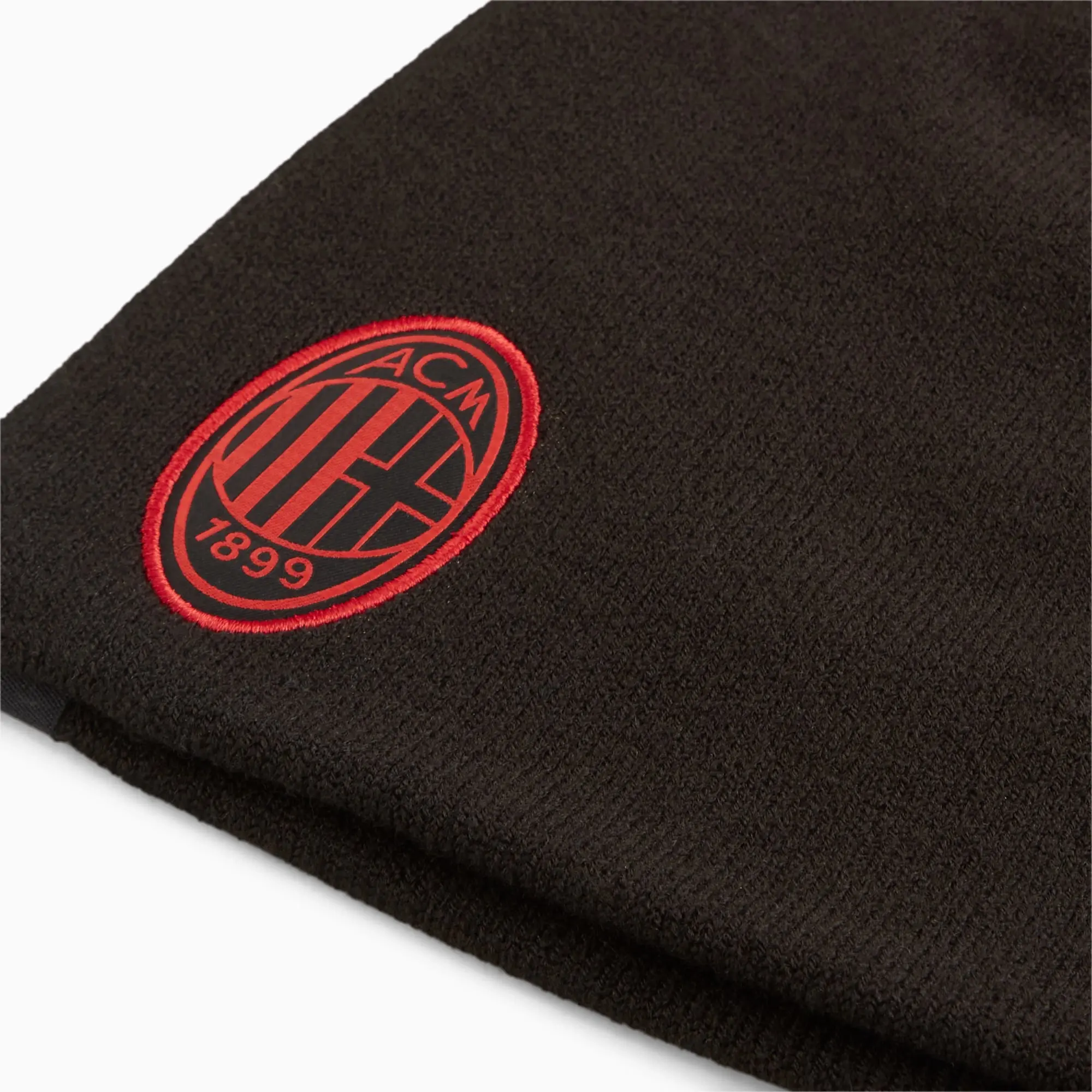 PUMA AC Milan Cuffless Beanie Hat, Black/Gold
