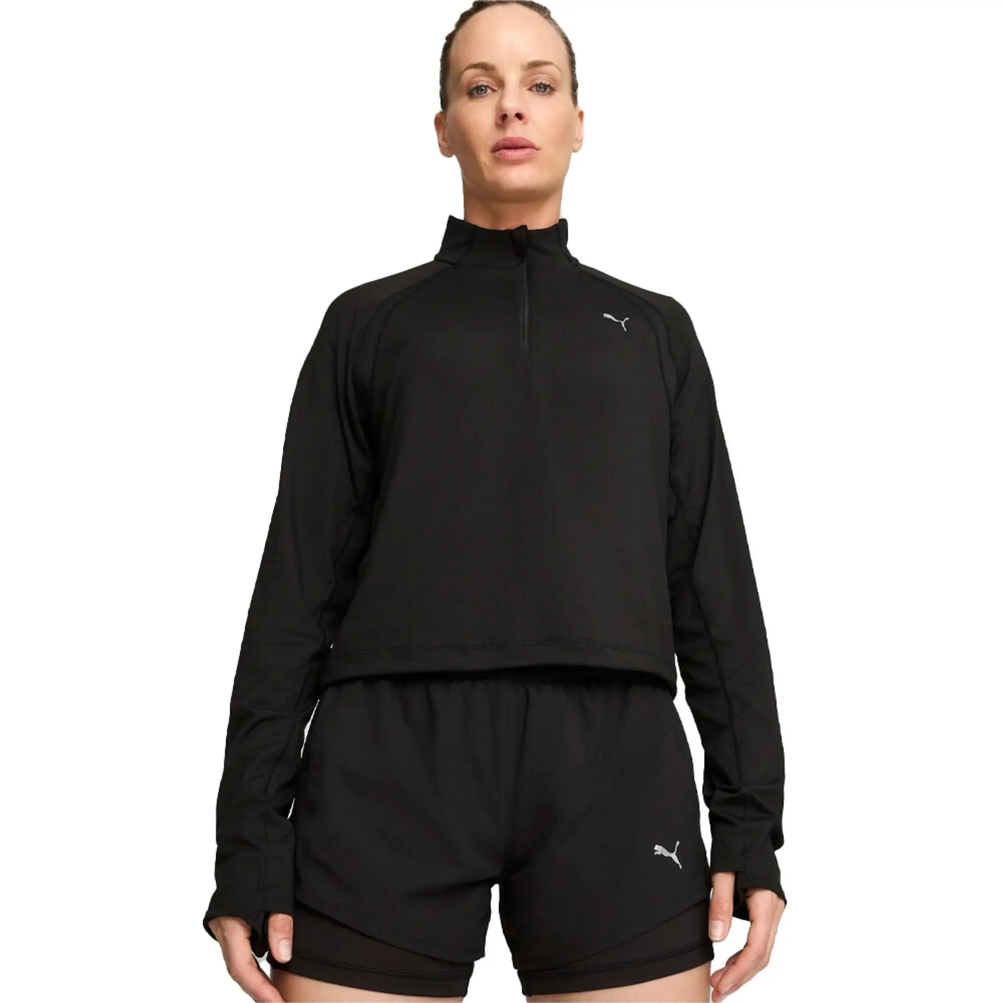 PUMA Run Cloudspun Quarter-Zip Top Women, Black
