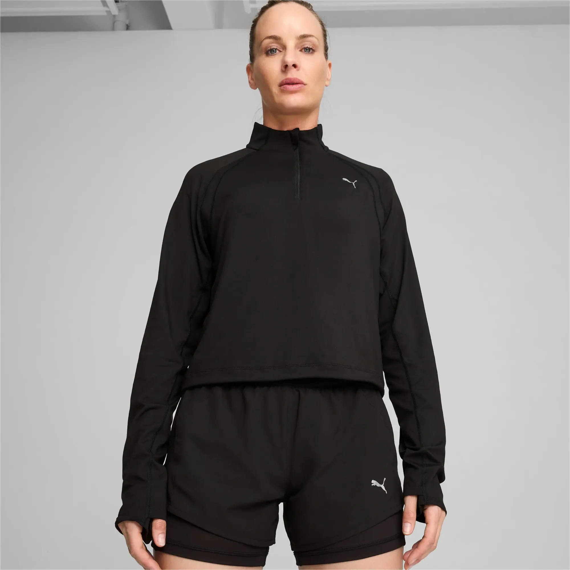 PUMA Run Cloudspun Quarter-Zip Top Women, Black