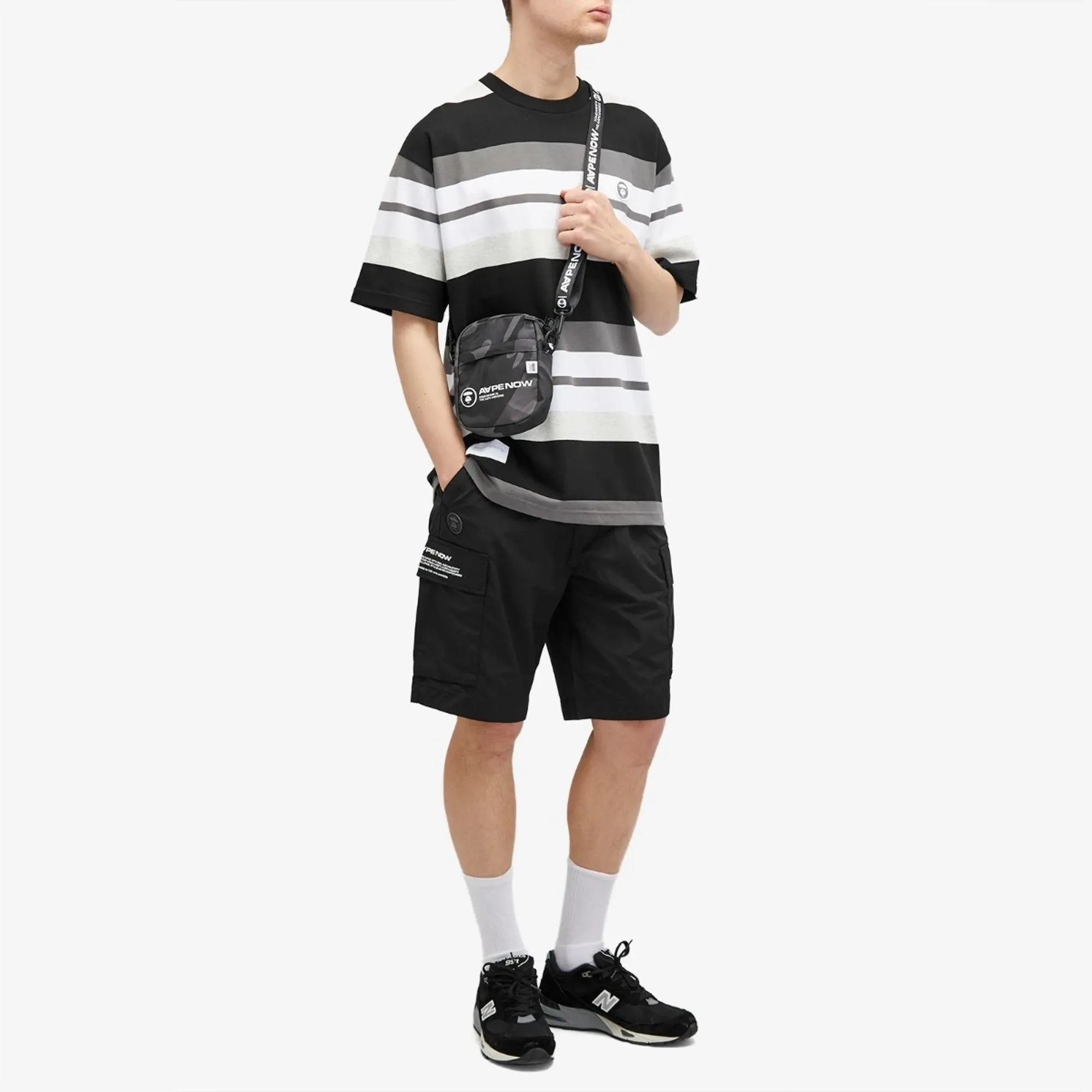 A Bathing Ape AAPE Nylon Small Messenger Bag Black 